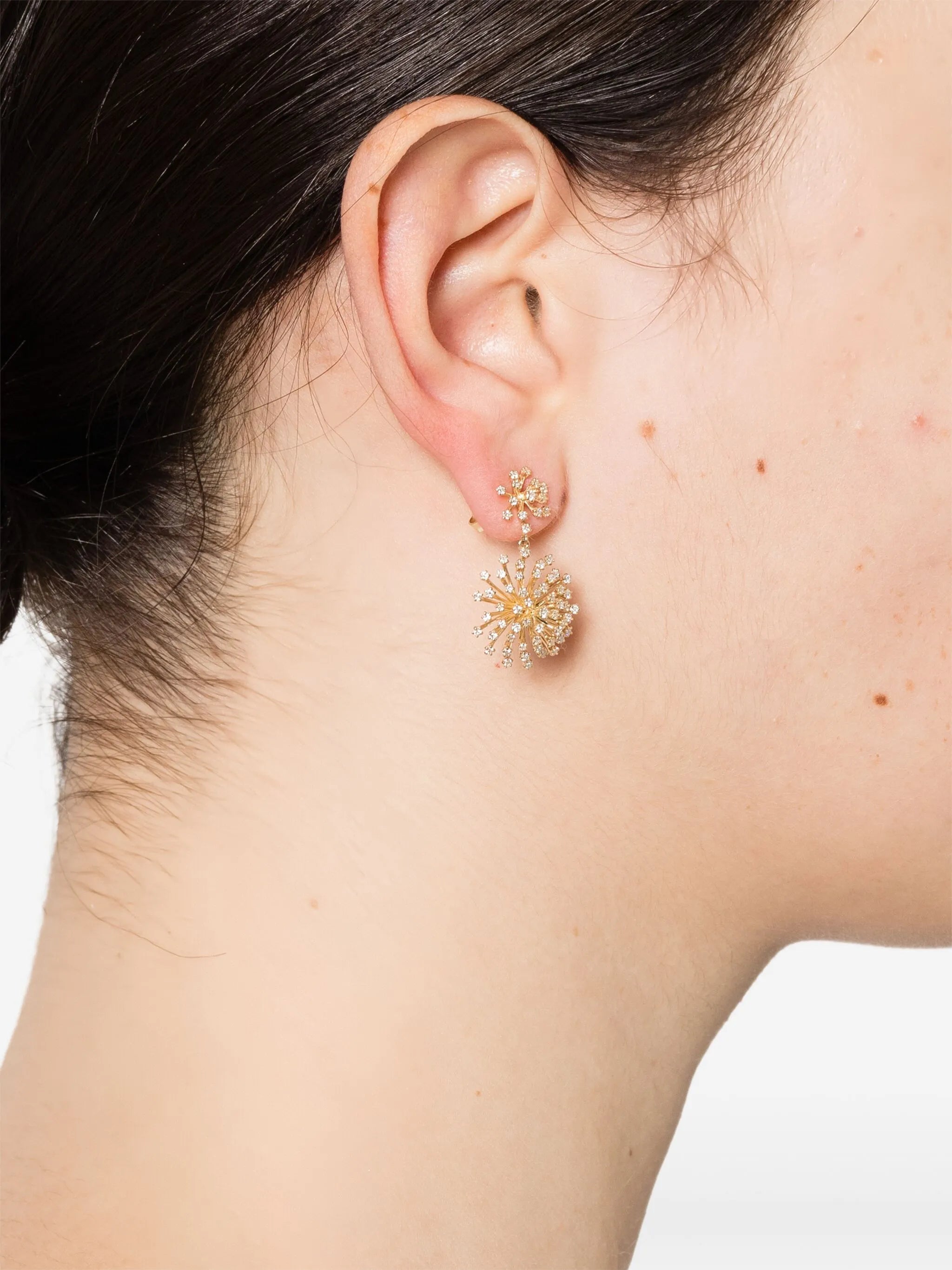 14K yellow gold diamond earrings