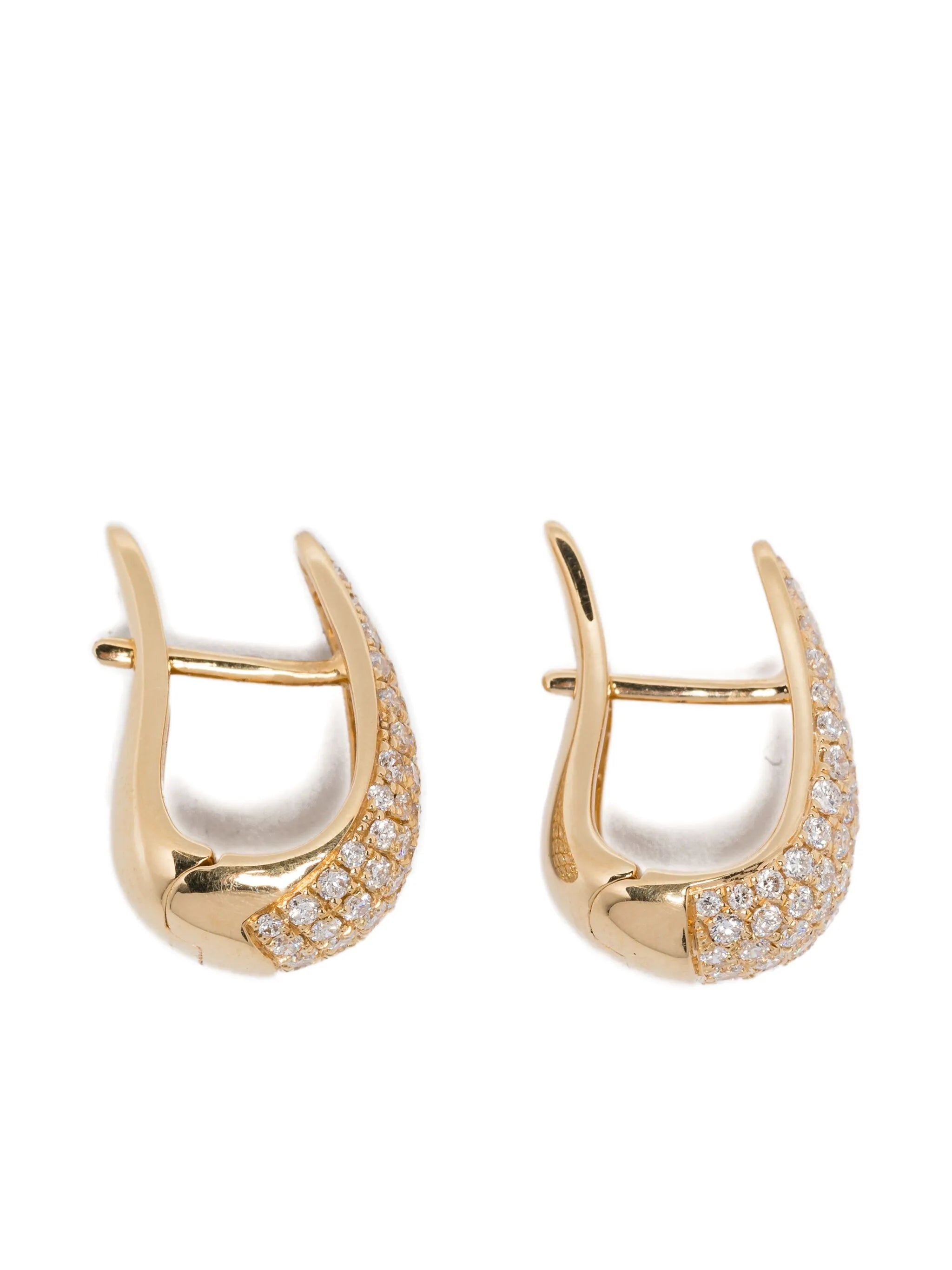 18K yellow gold small Claw diamond earrings