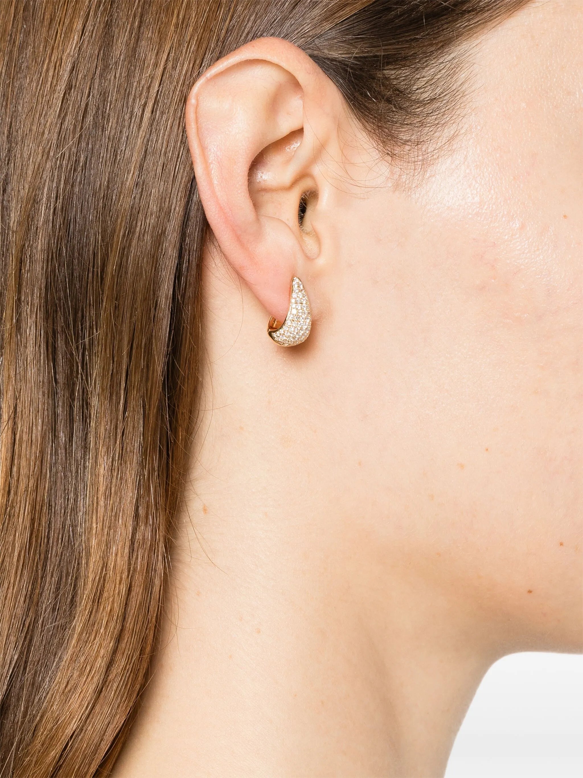 18K yellow gold small Claw diamond earrings