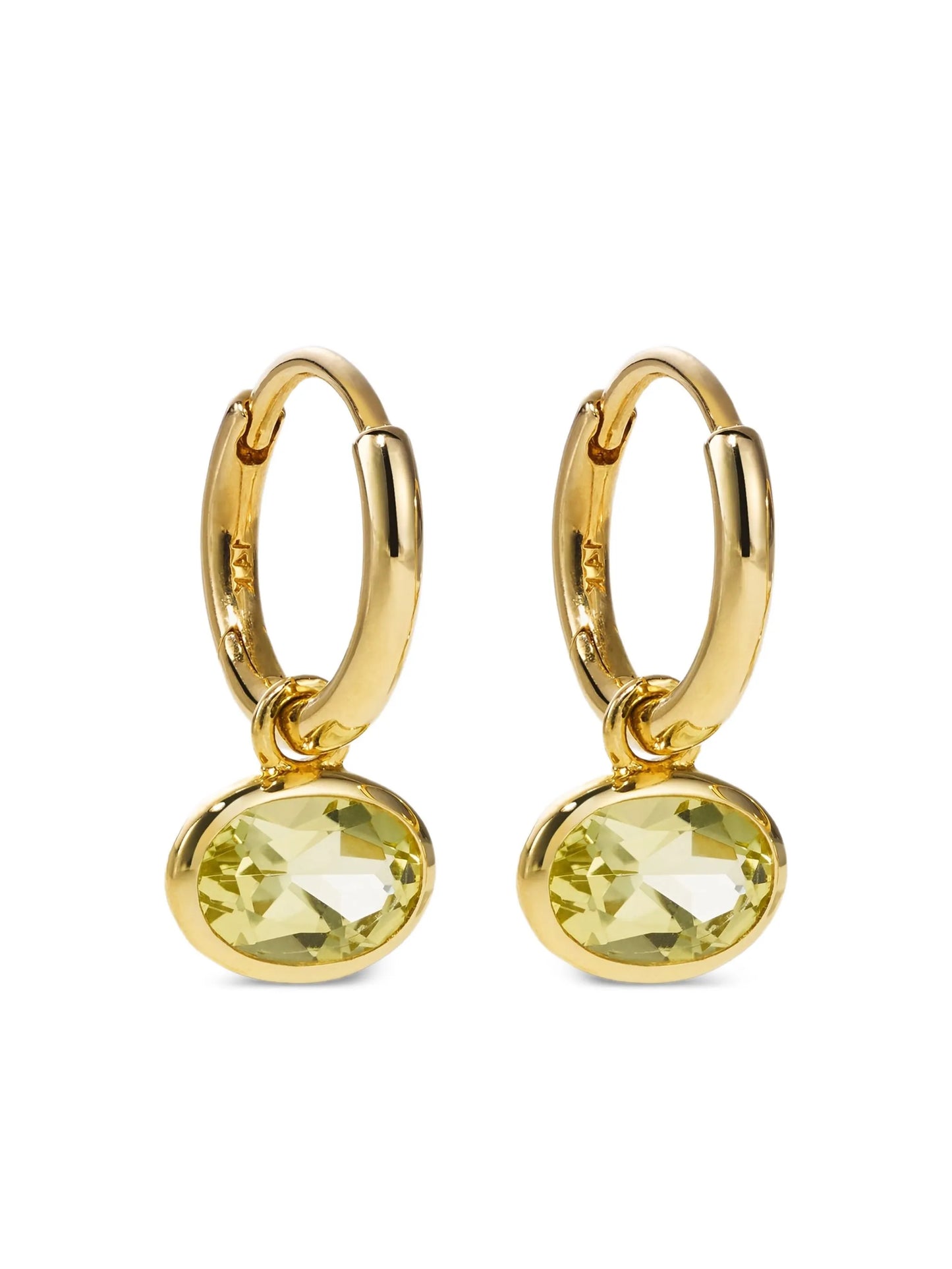 14K gold Orbit quartz hoop earrings