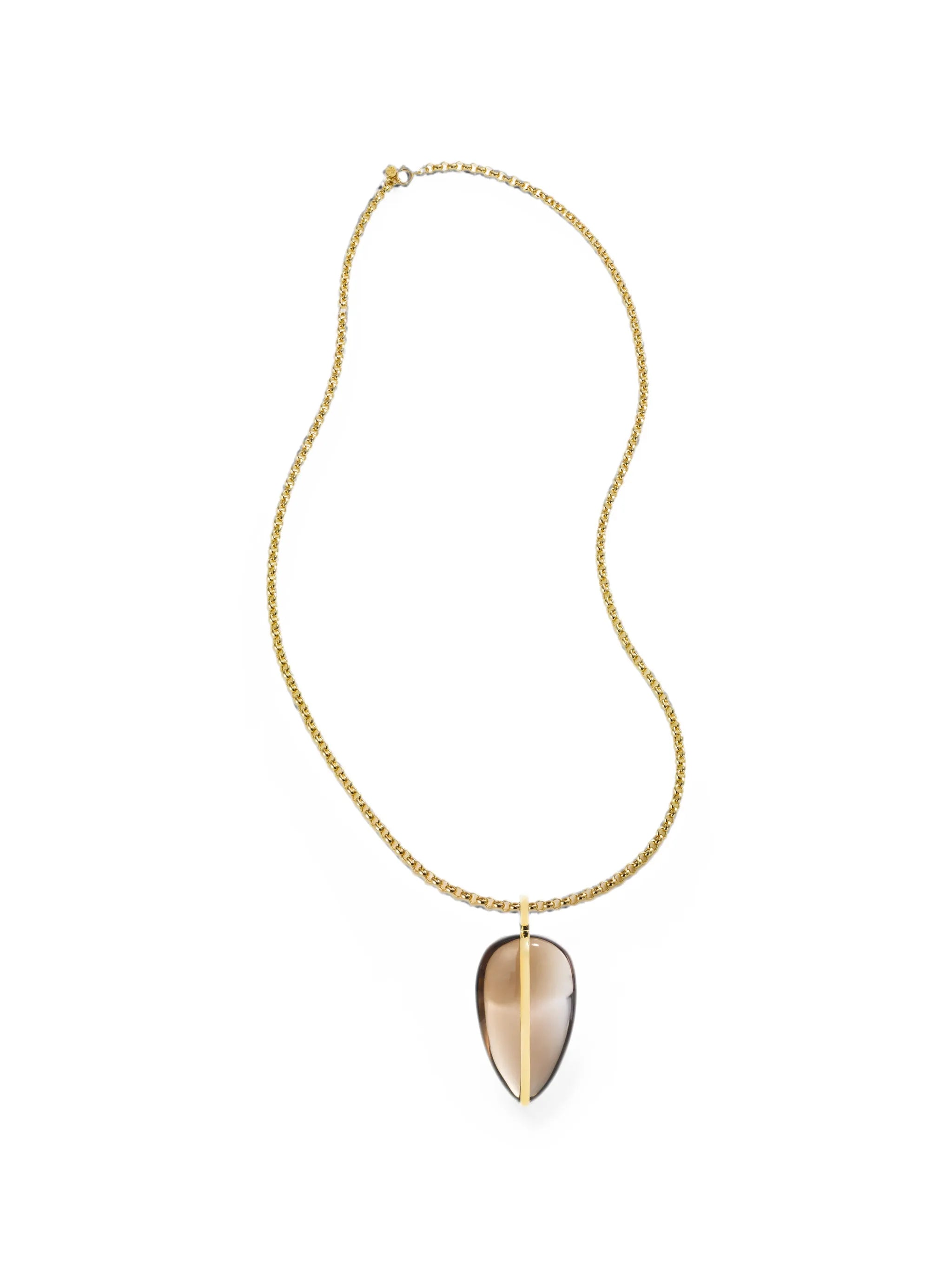 XL quartz and diamond chain necklace