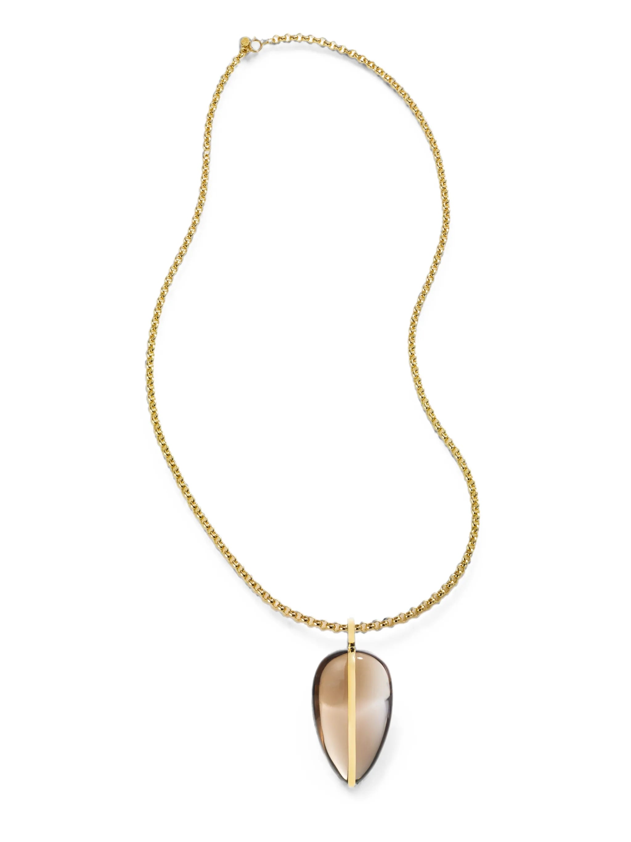 XL quartz and diamond chain necklace