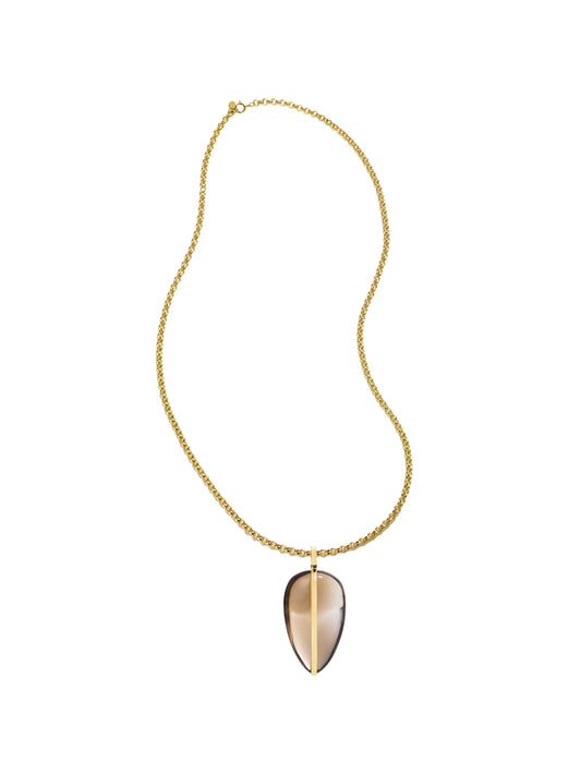 XL quartz and diamond chain necklace