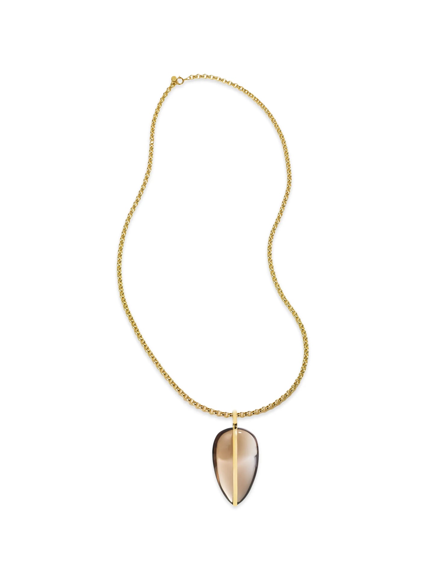 XL quartz and diamond chain necklace