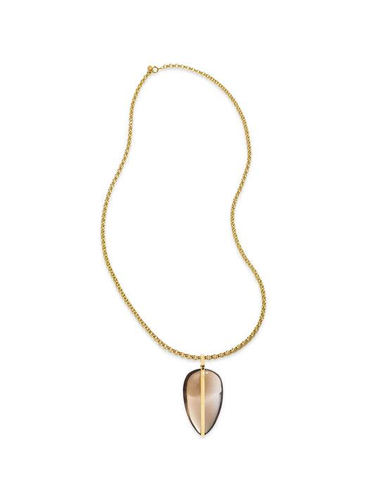 XL quartz and diamond chain necklace
