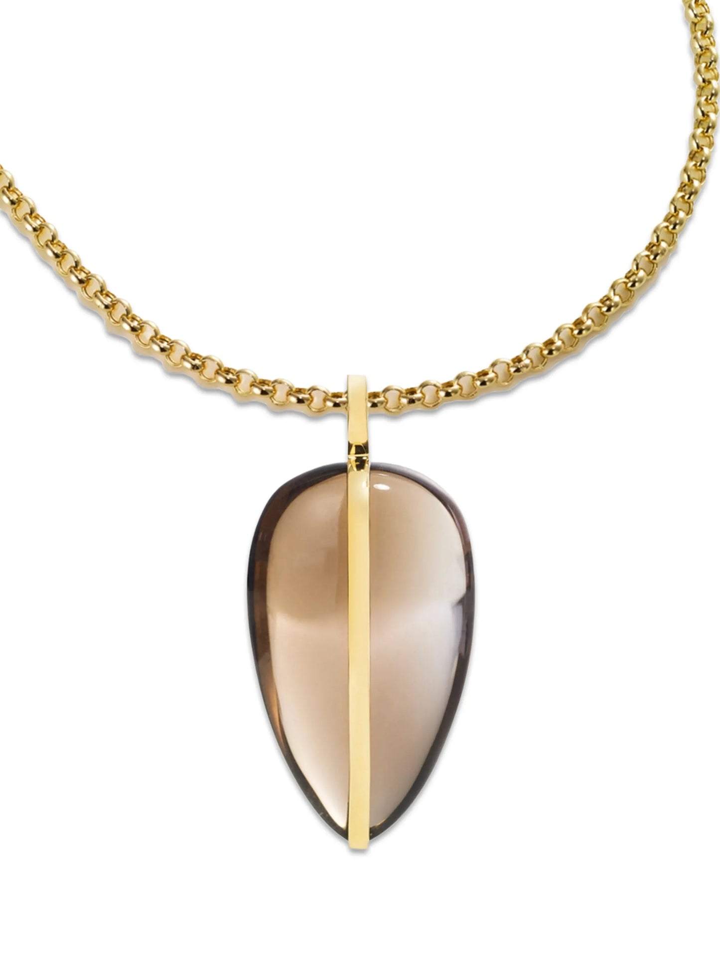XL quartz and diamond chain necklace