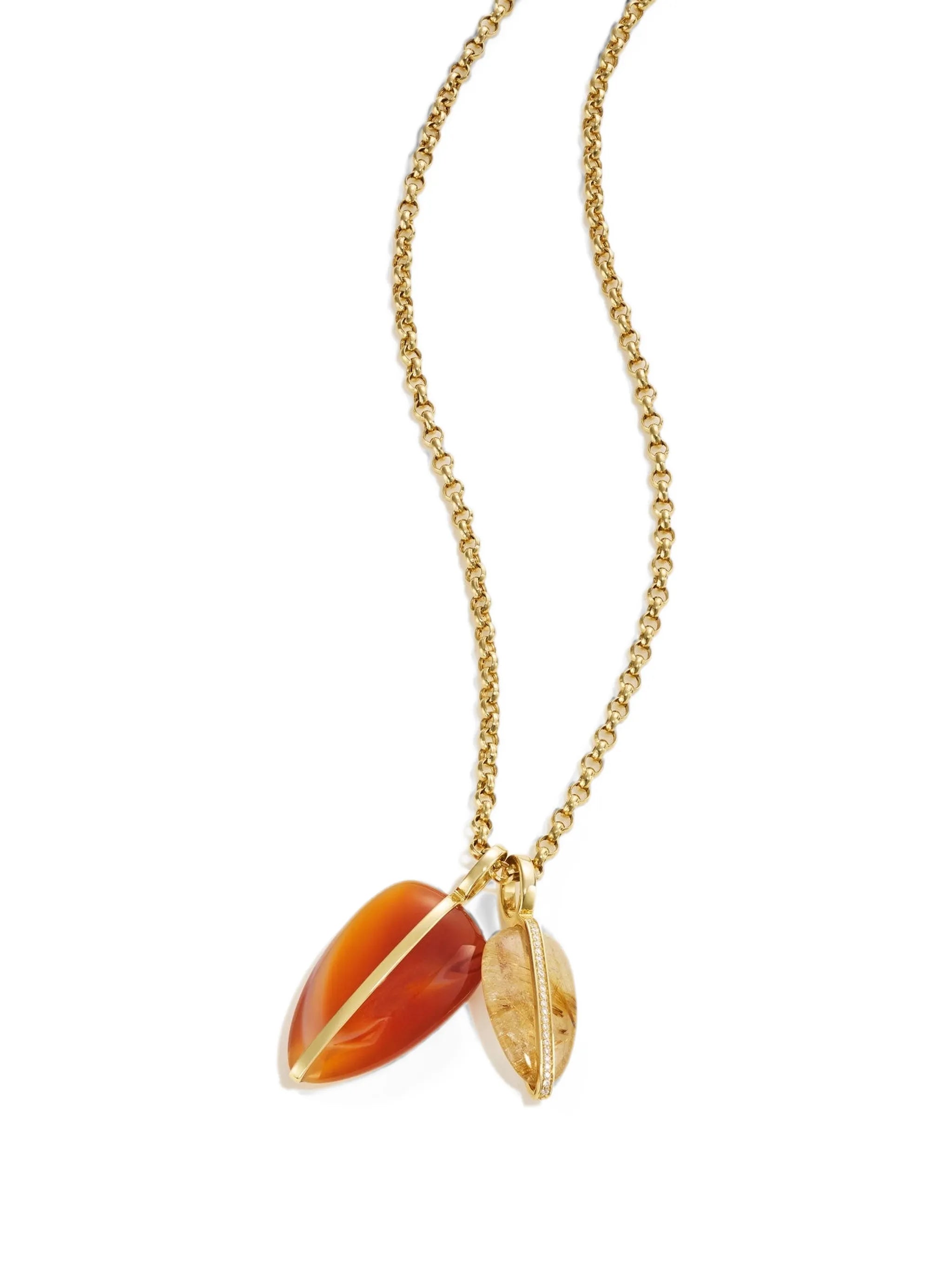 large carnelian belcher chain necklace