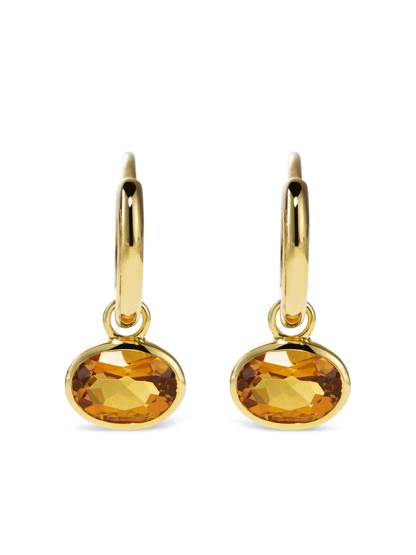 14CT gold Orbit citrine hoop earrings