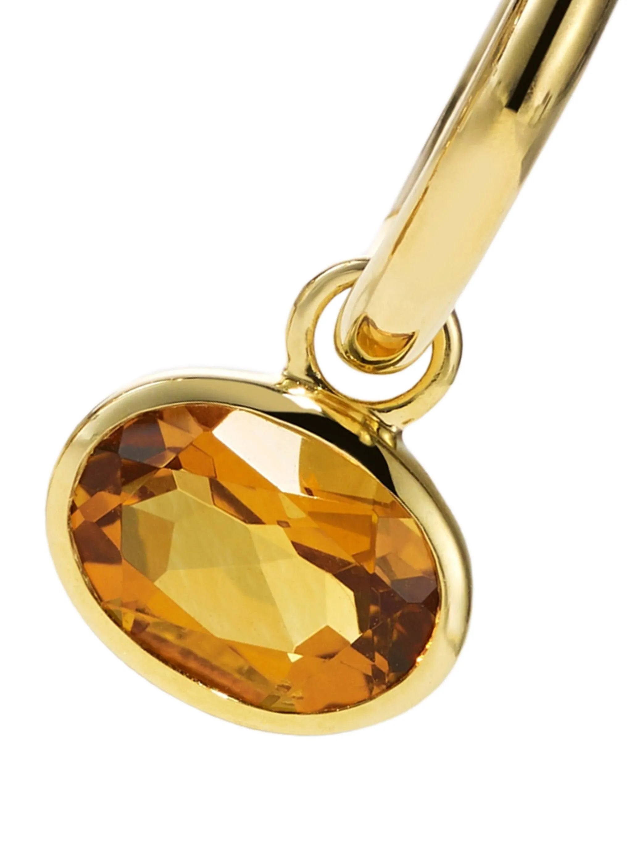 14CT gold Orbit citrine hoop earrings