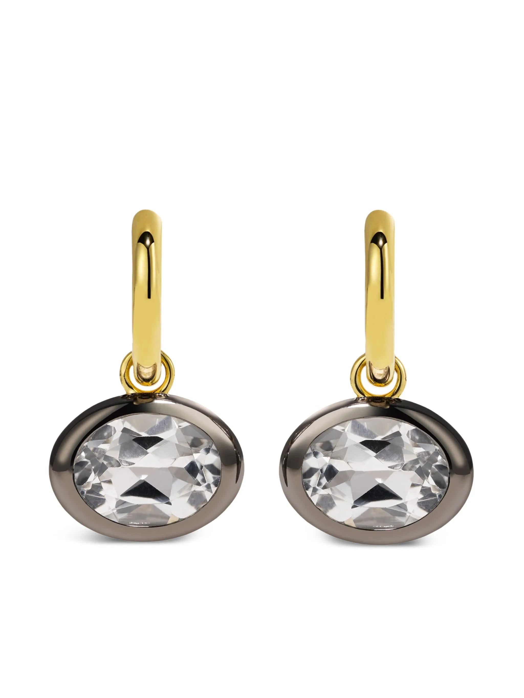 14K yellow gold Orbit topaz hoops