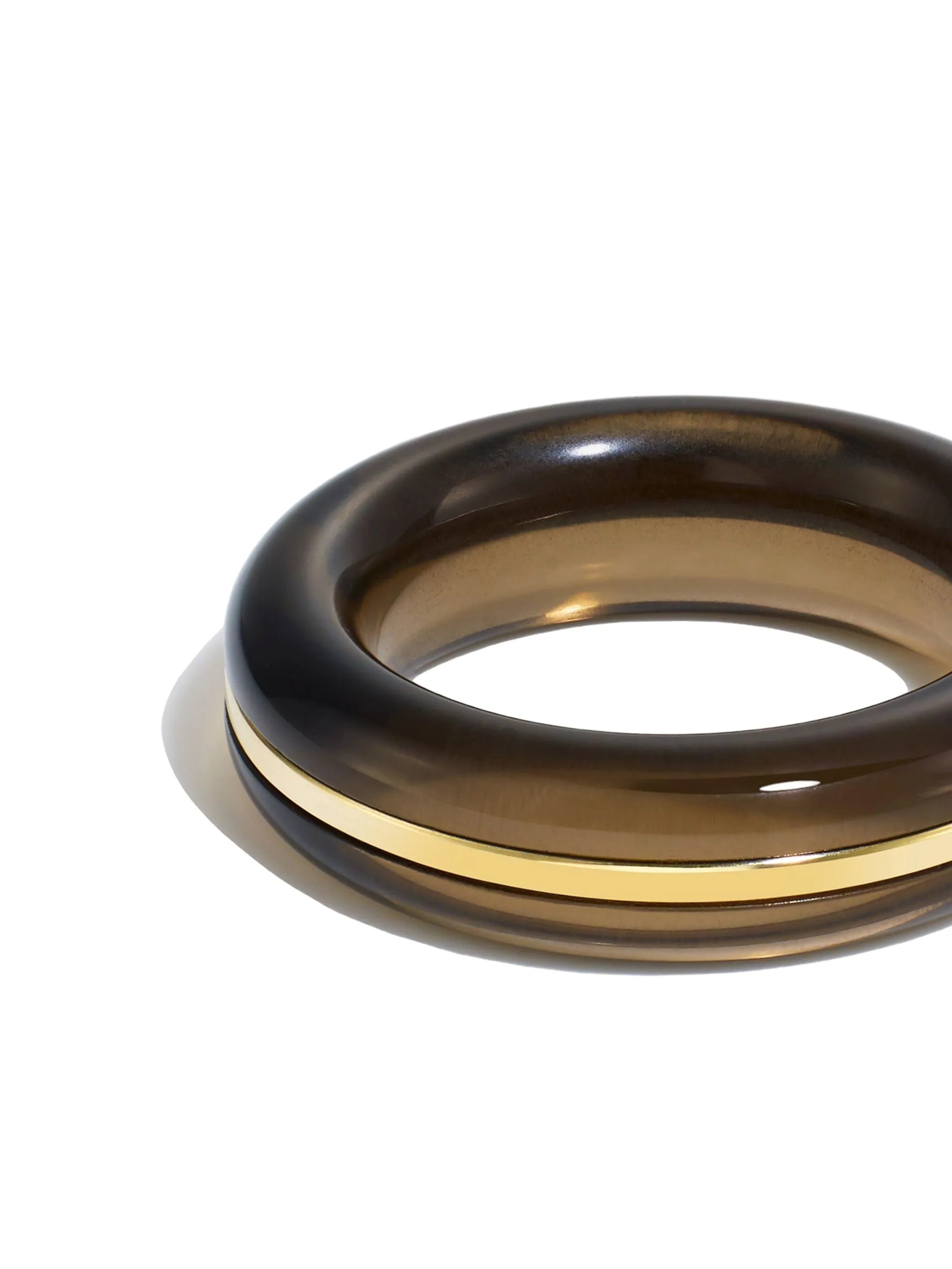 14K gold quartz ring