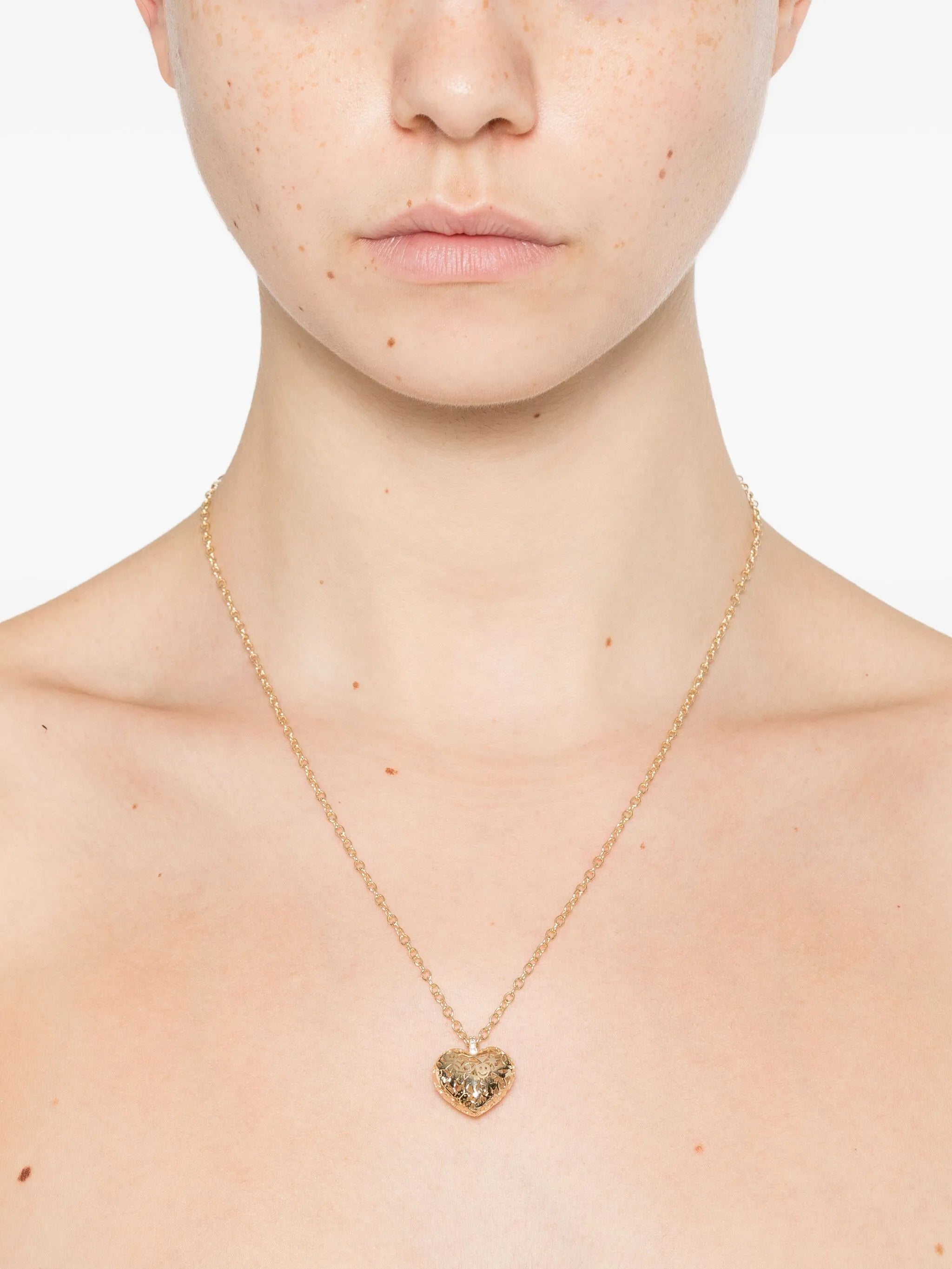 20K yellow gold Heart pendant necklace