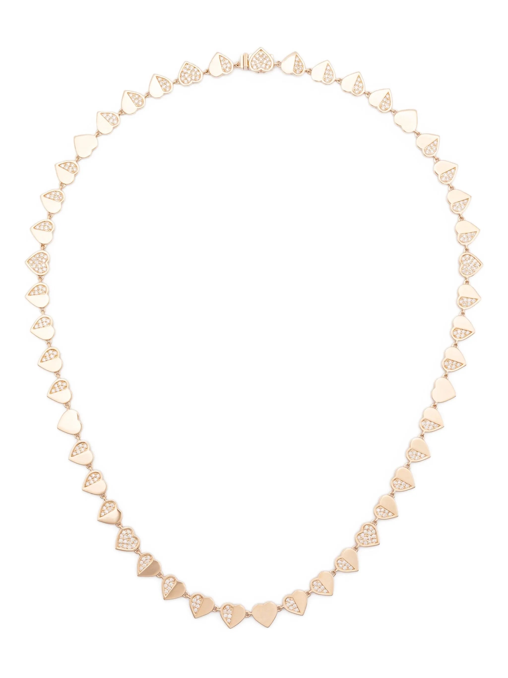 14CT yellow gold Heart Eternity necklace