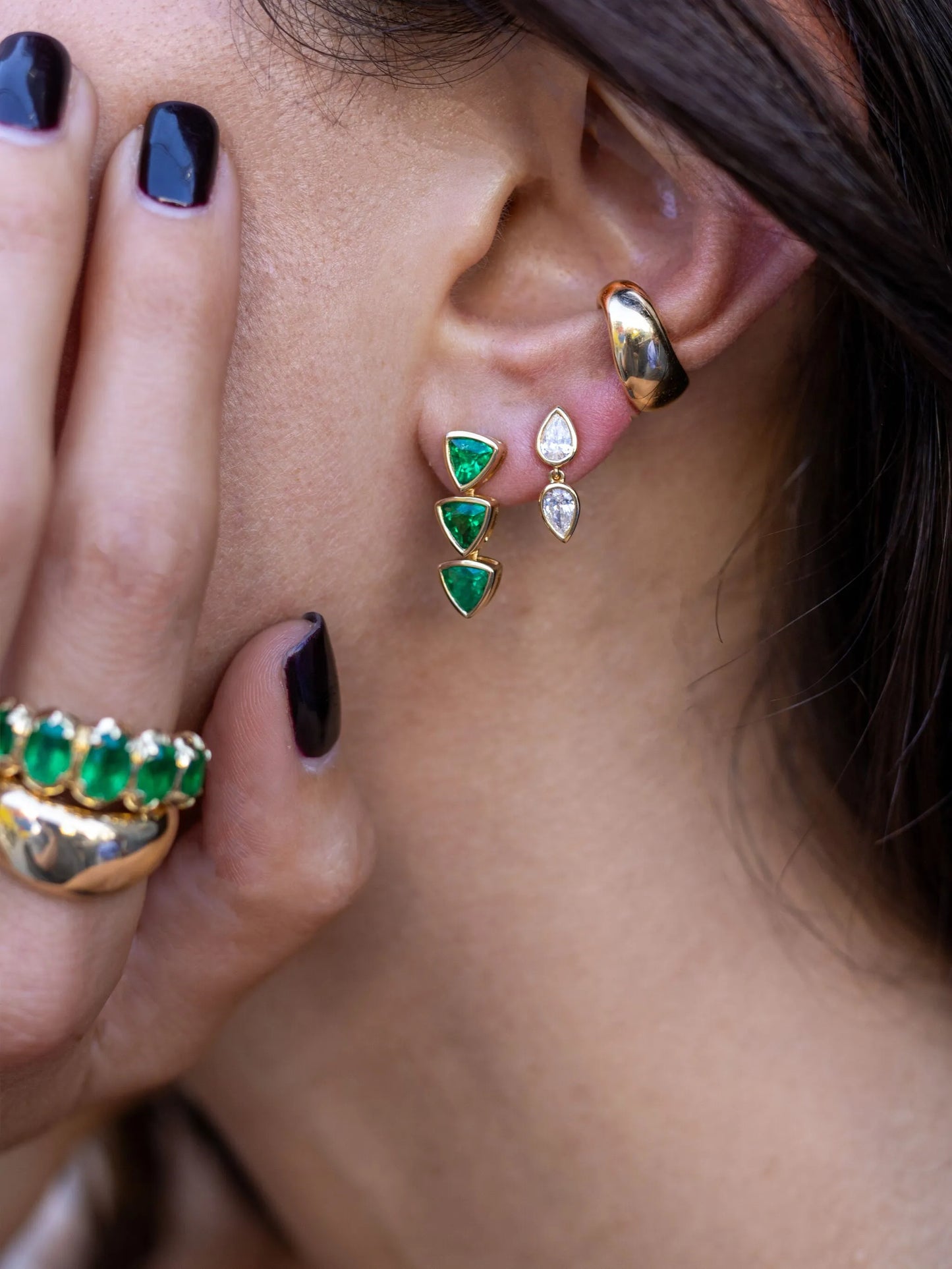 18K yellow gold Elodie diamond earrings