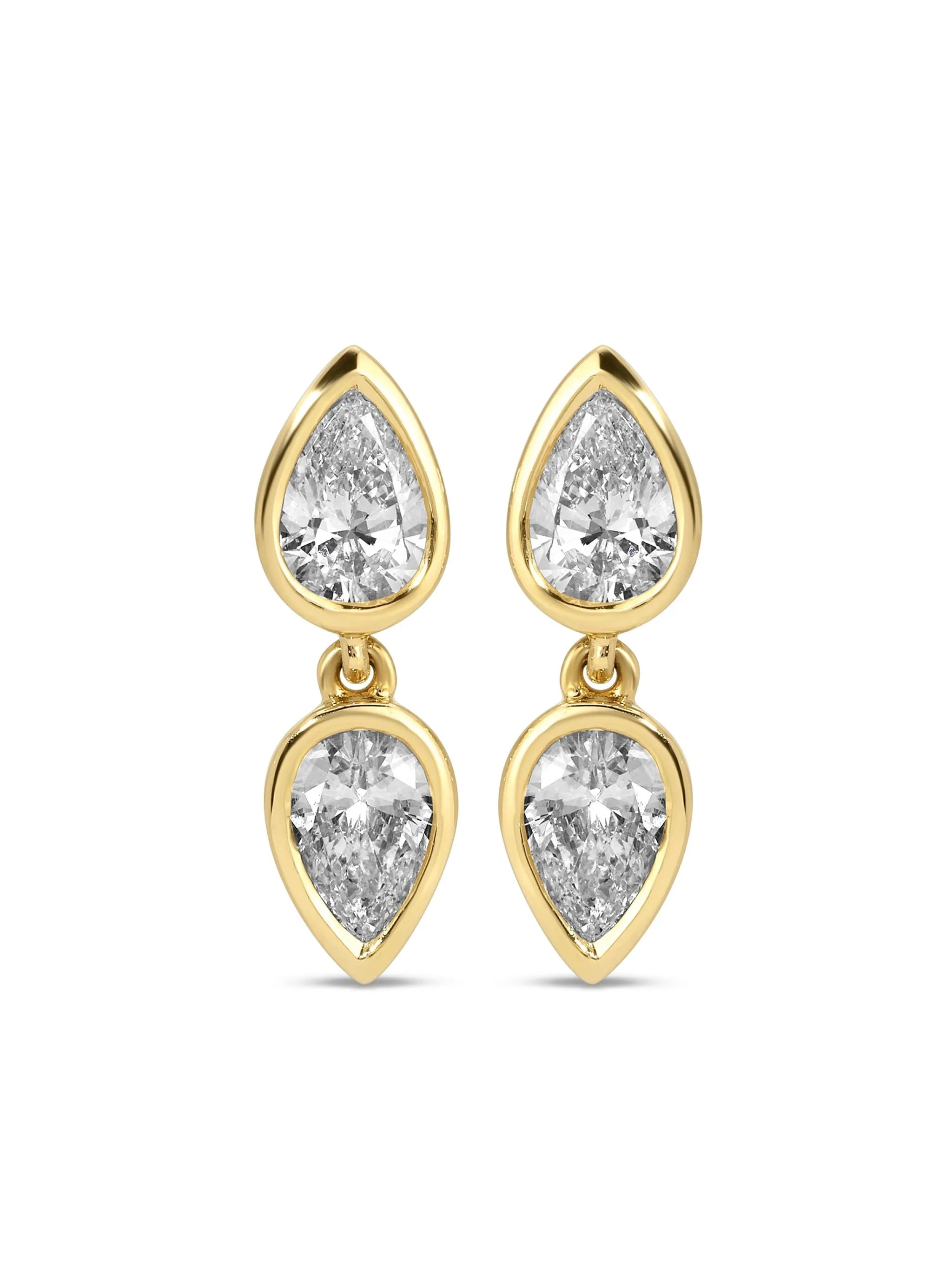 18K yellow gold Elodie diamond earrings