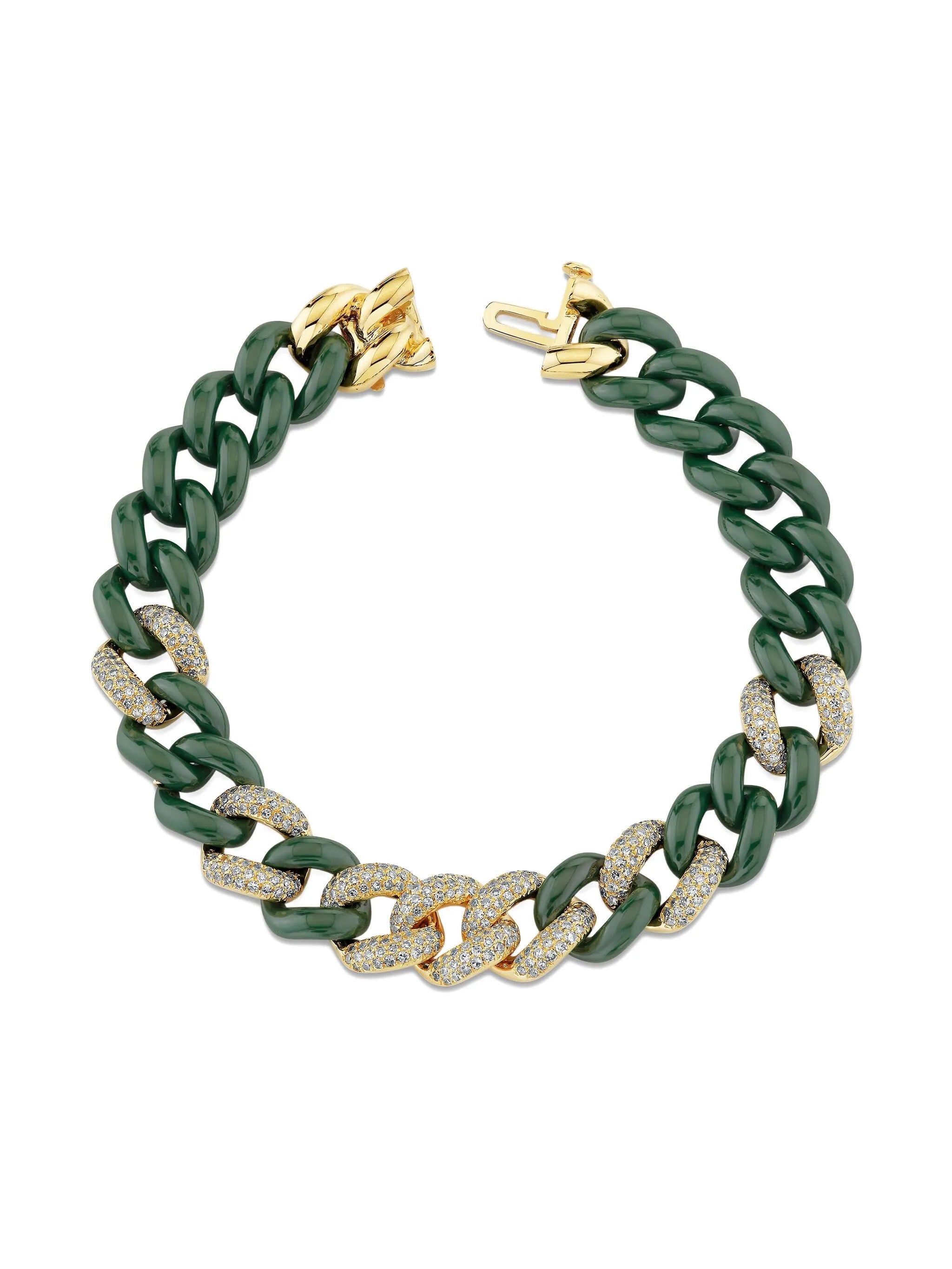 18K yellow gold Essential Link diamond bracelet