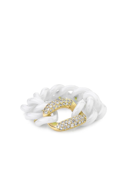 18K yellow gold medium Link diamond ring