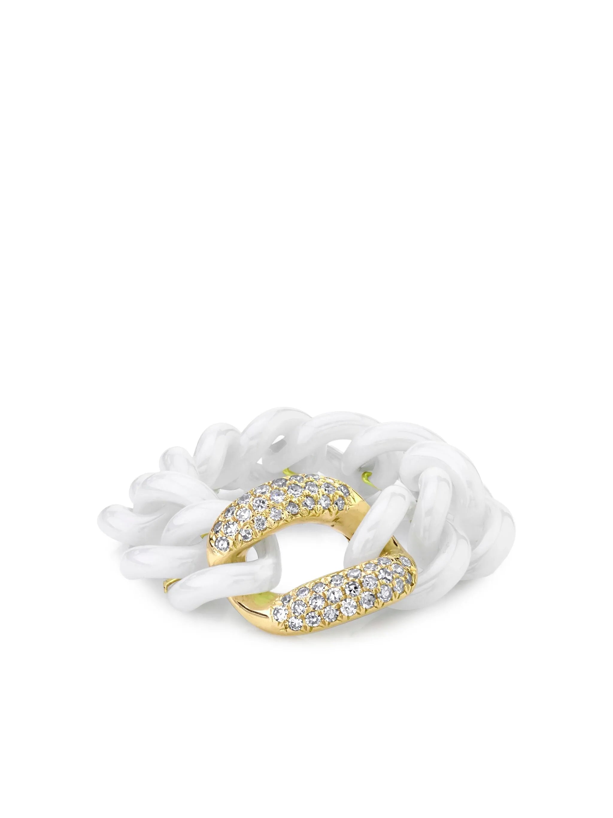 18K yellow gold medium Link diamond ring