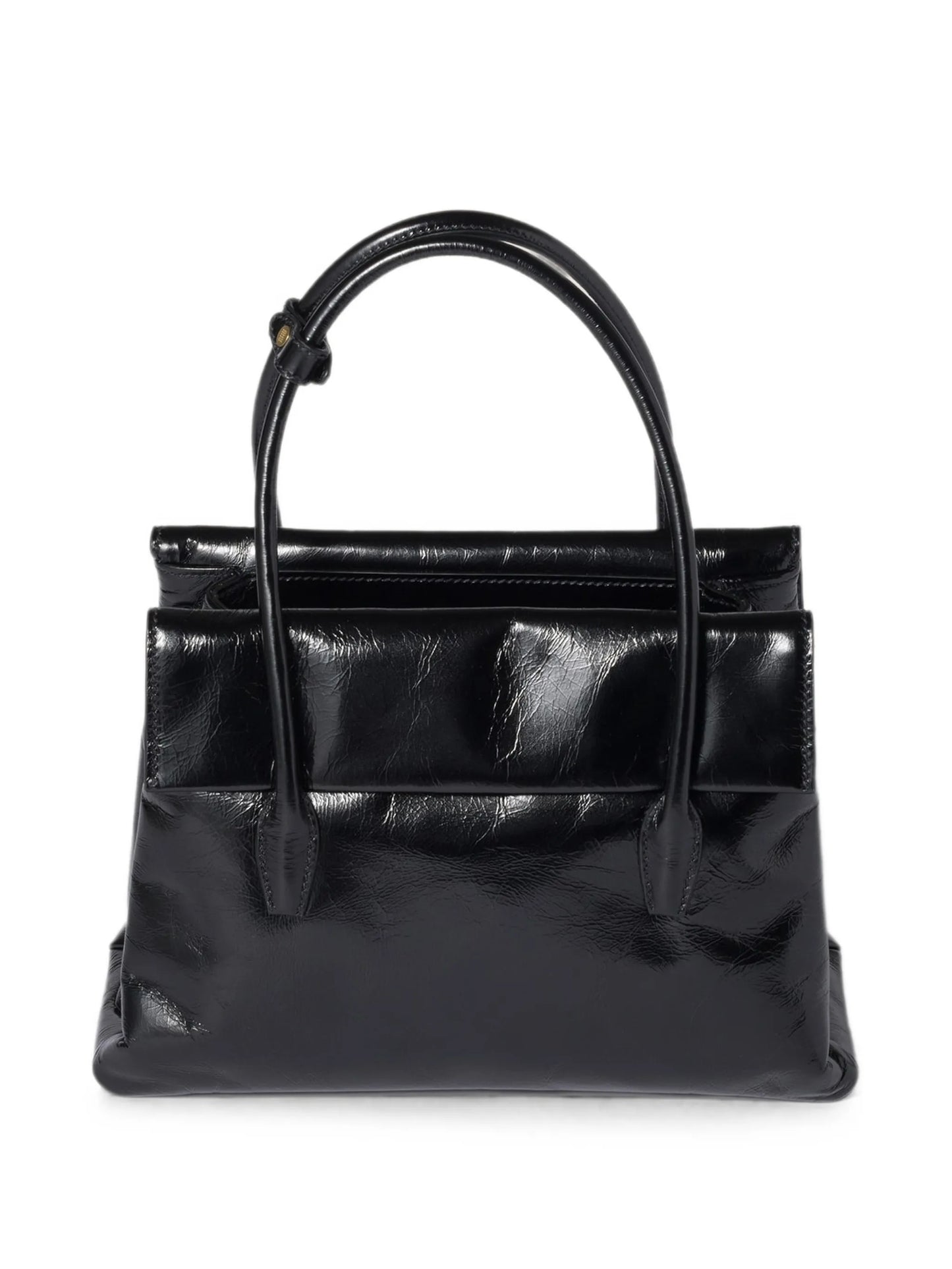 shiny leather handbag