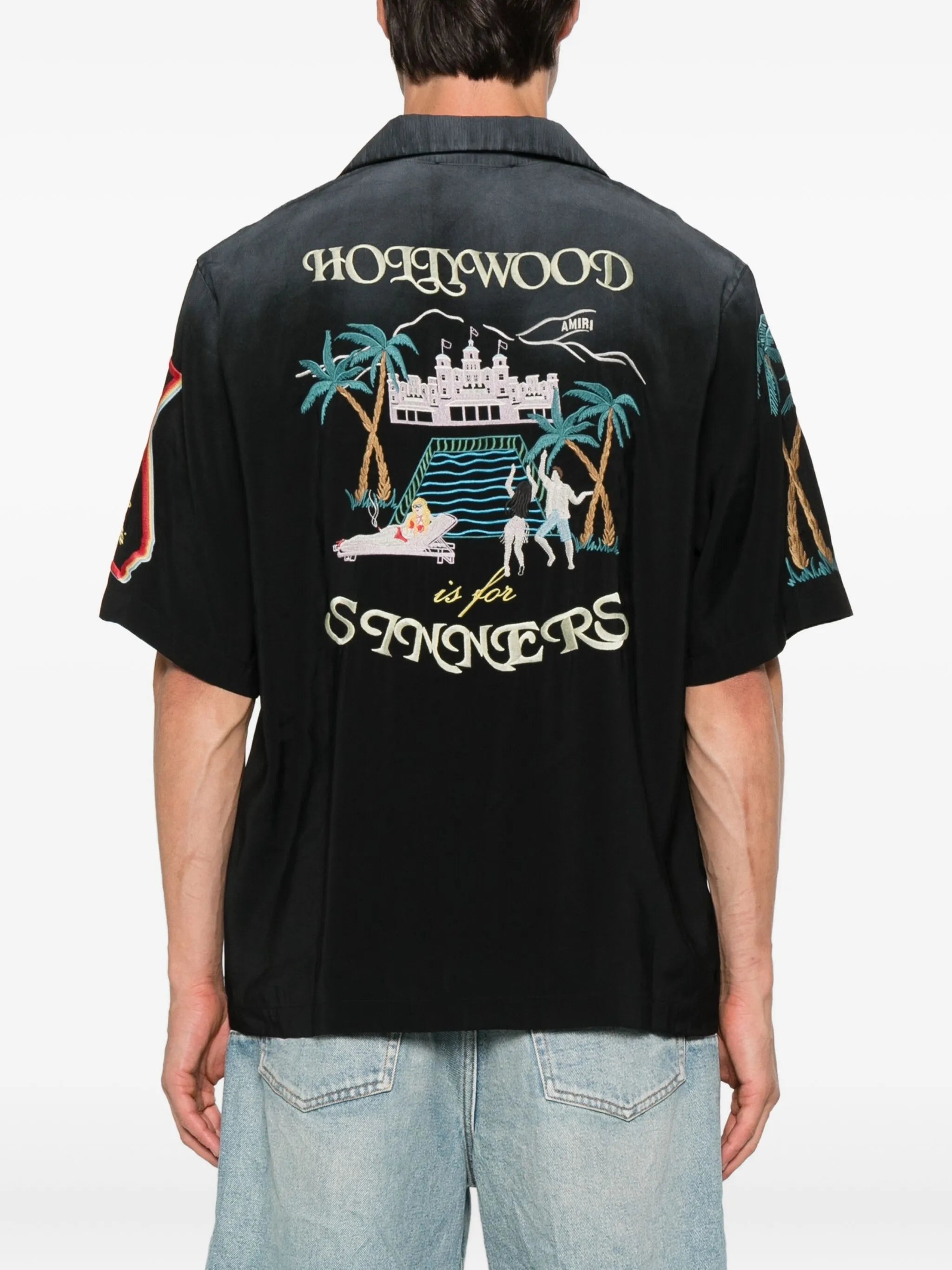 embroidered-details short-sleeve shirt