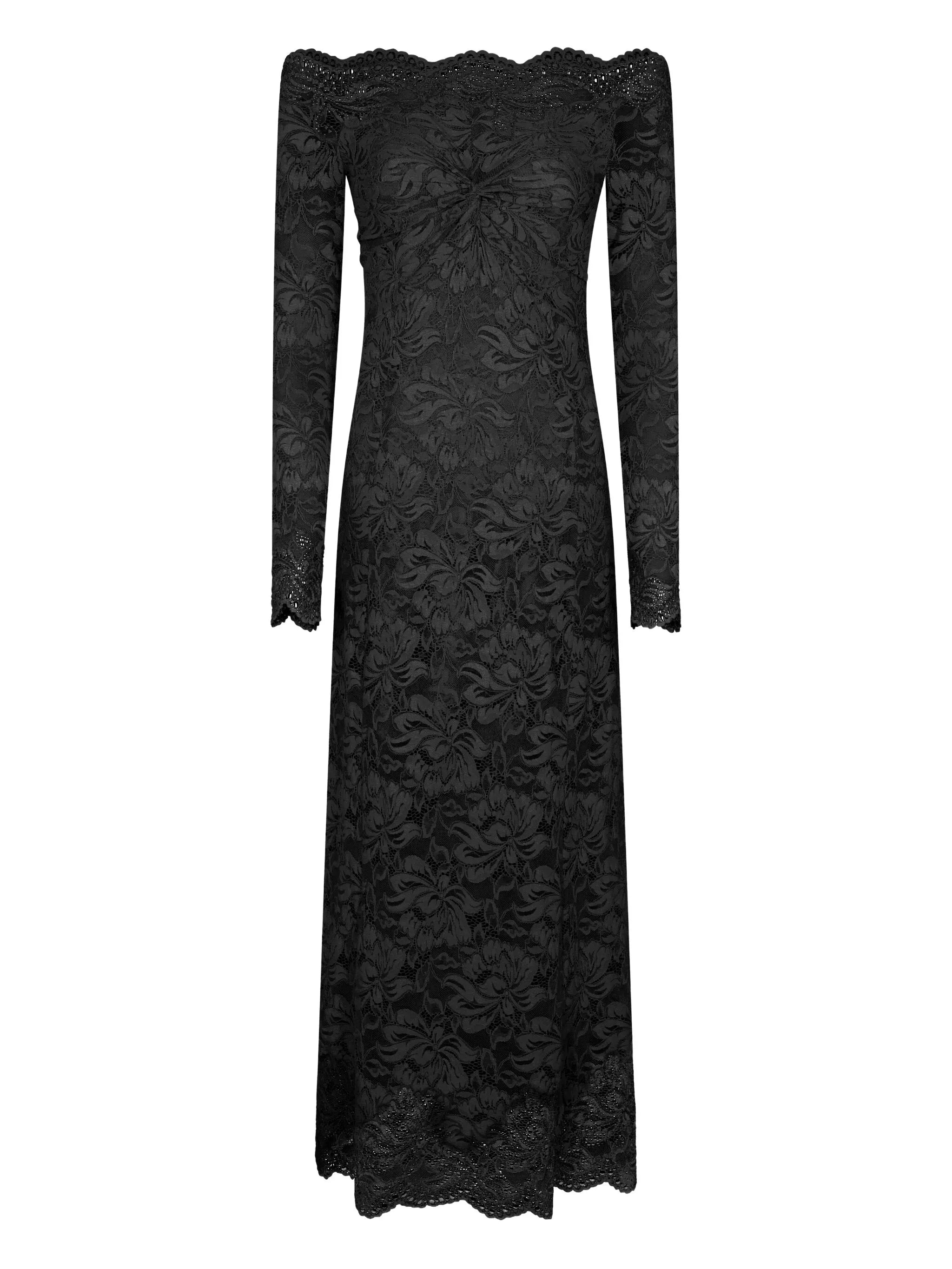laced floral-print maxi dress