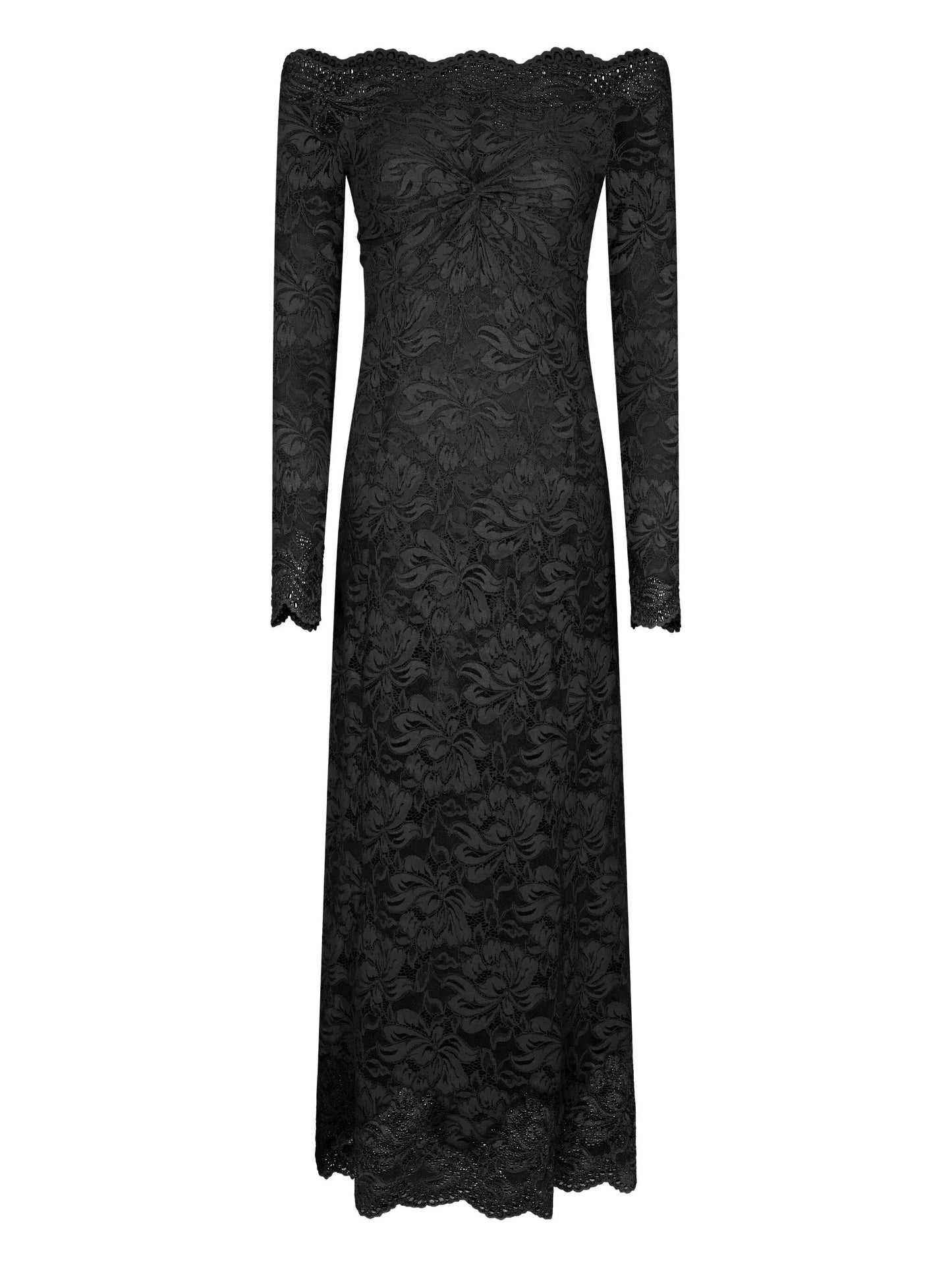 laced floral-print maxi dress