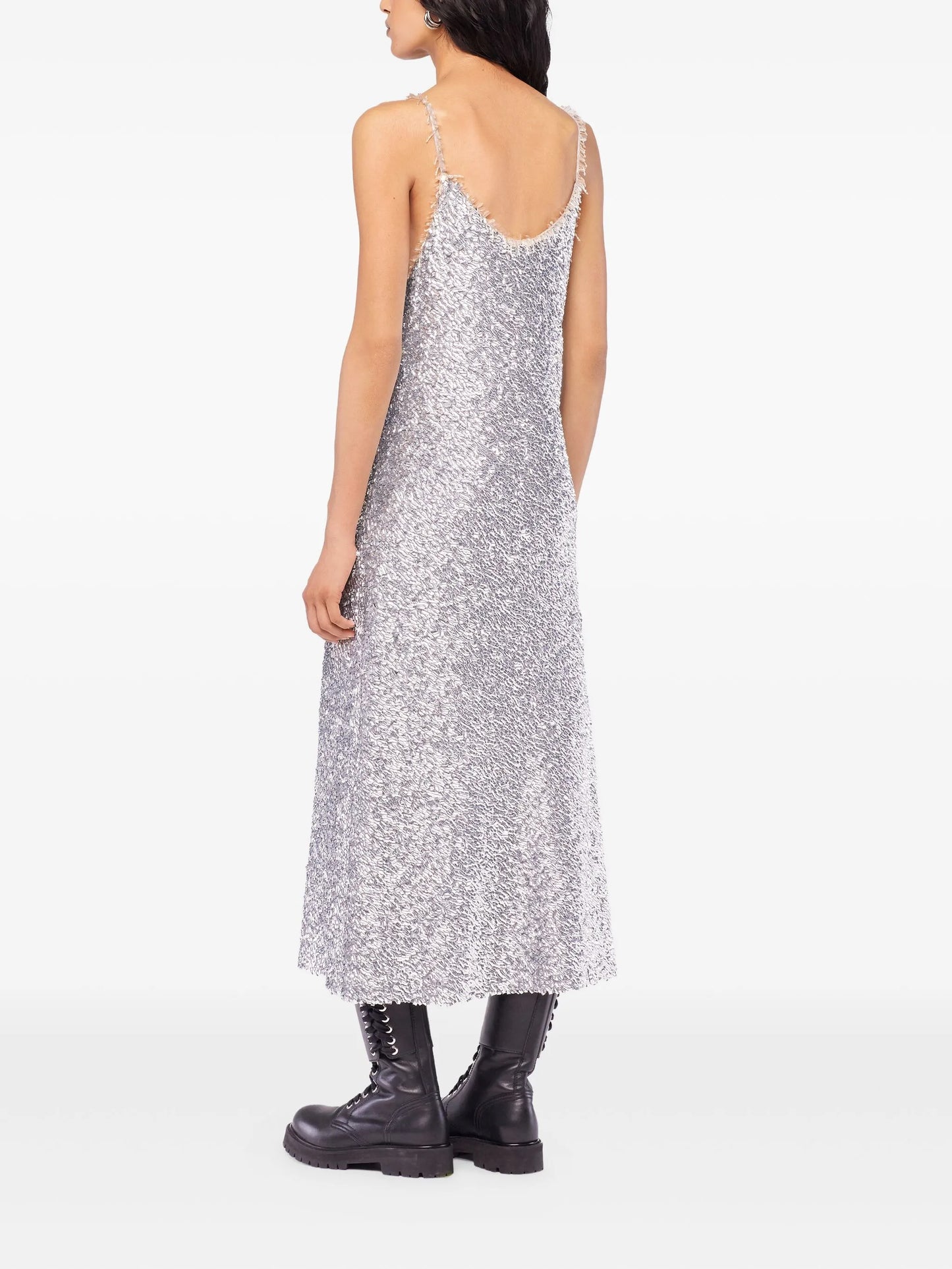 sequin-embellished slip midi dress
