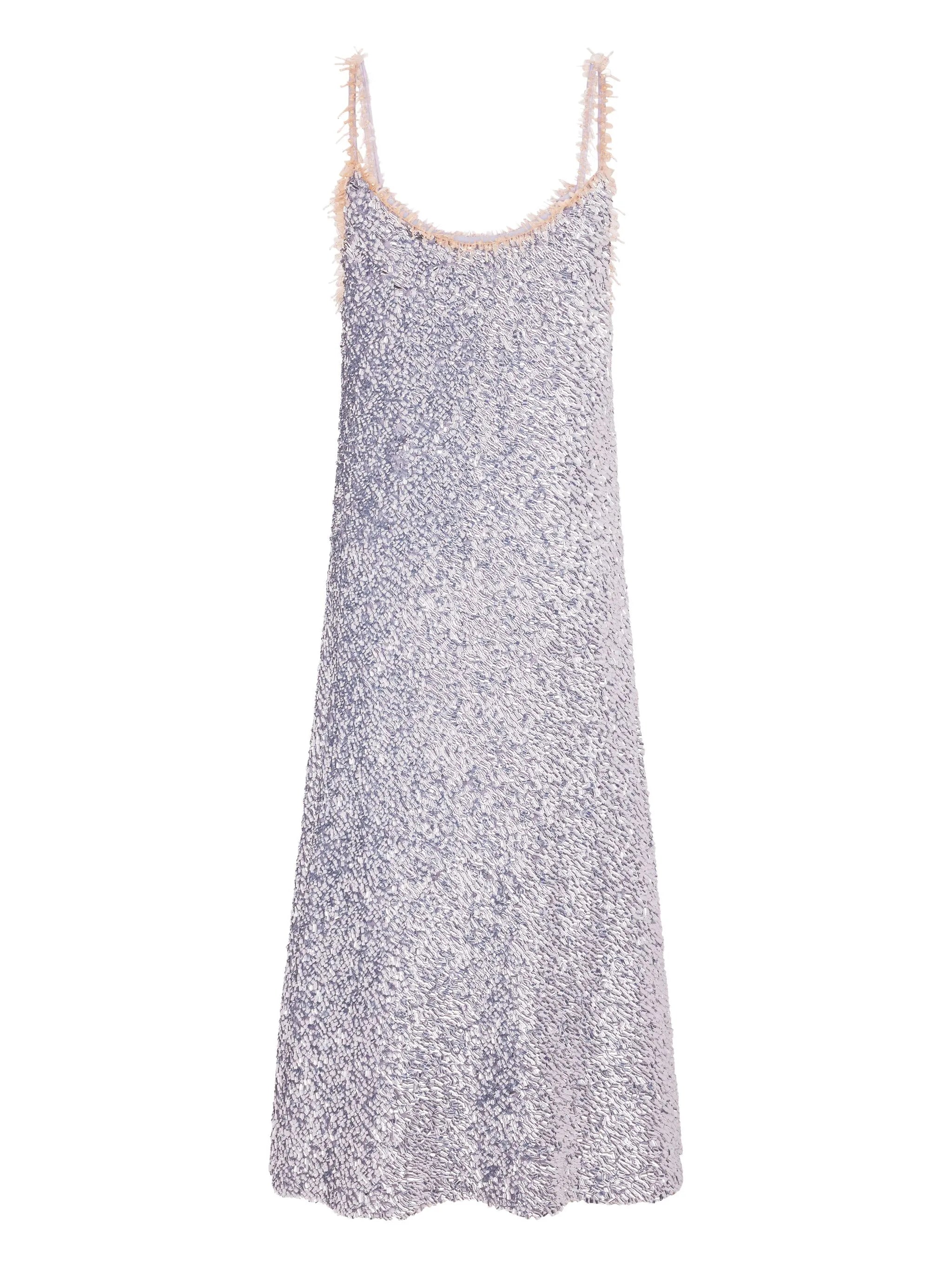 sequin-embellished slip midi dress