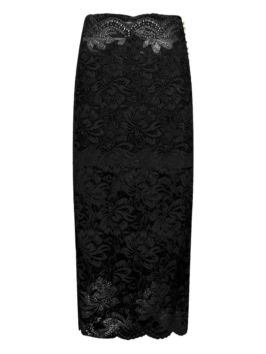 lace scalloped-hem skirt