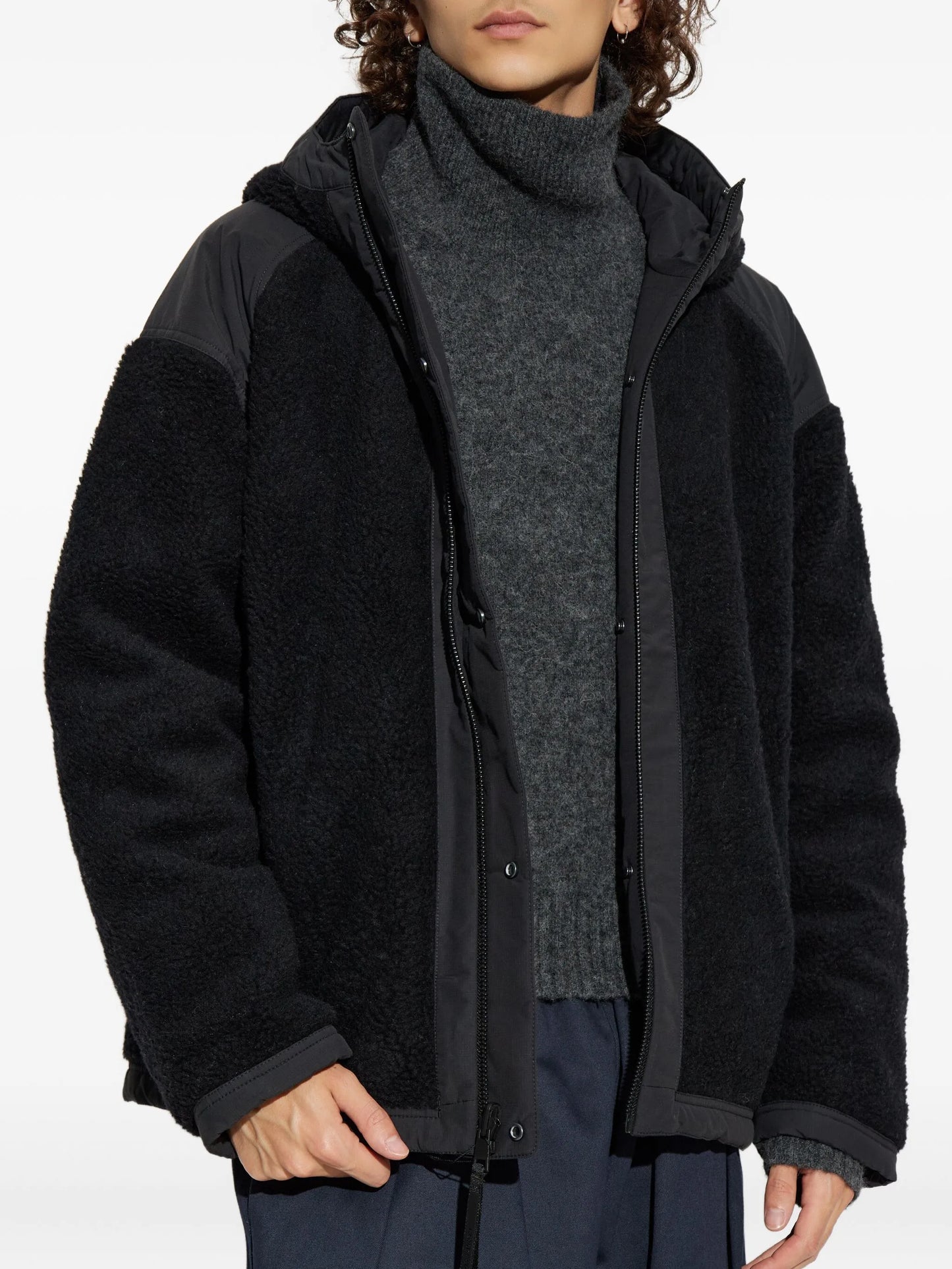 logo-patch fleece jacket