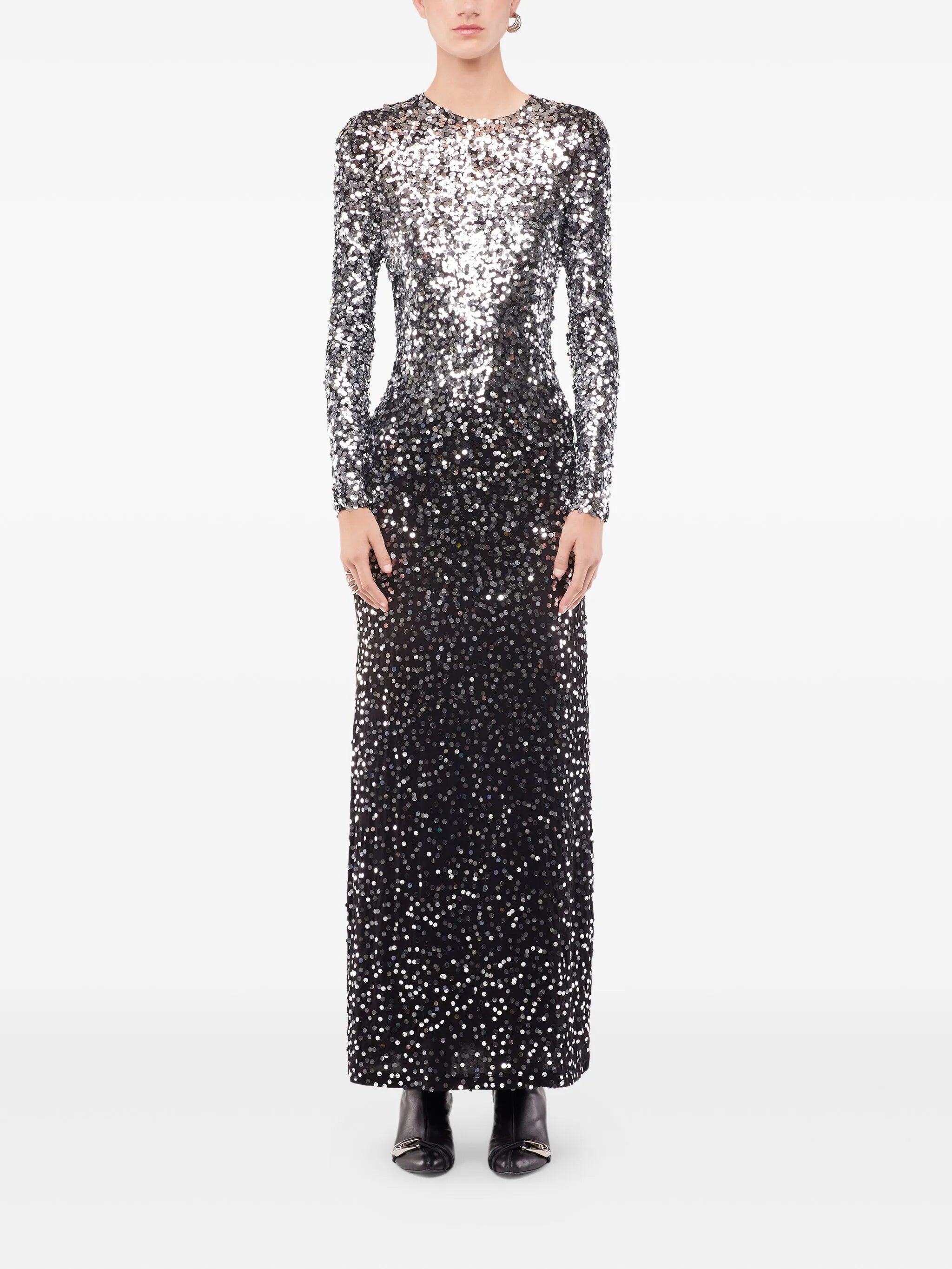 sequin ombre-effect long dress