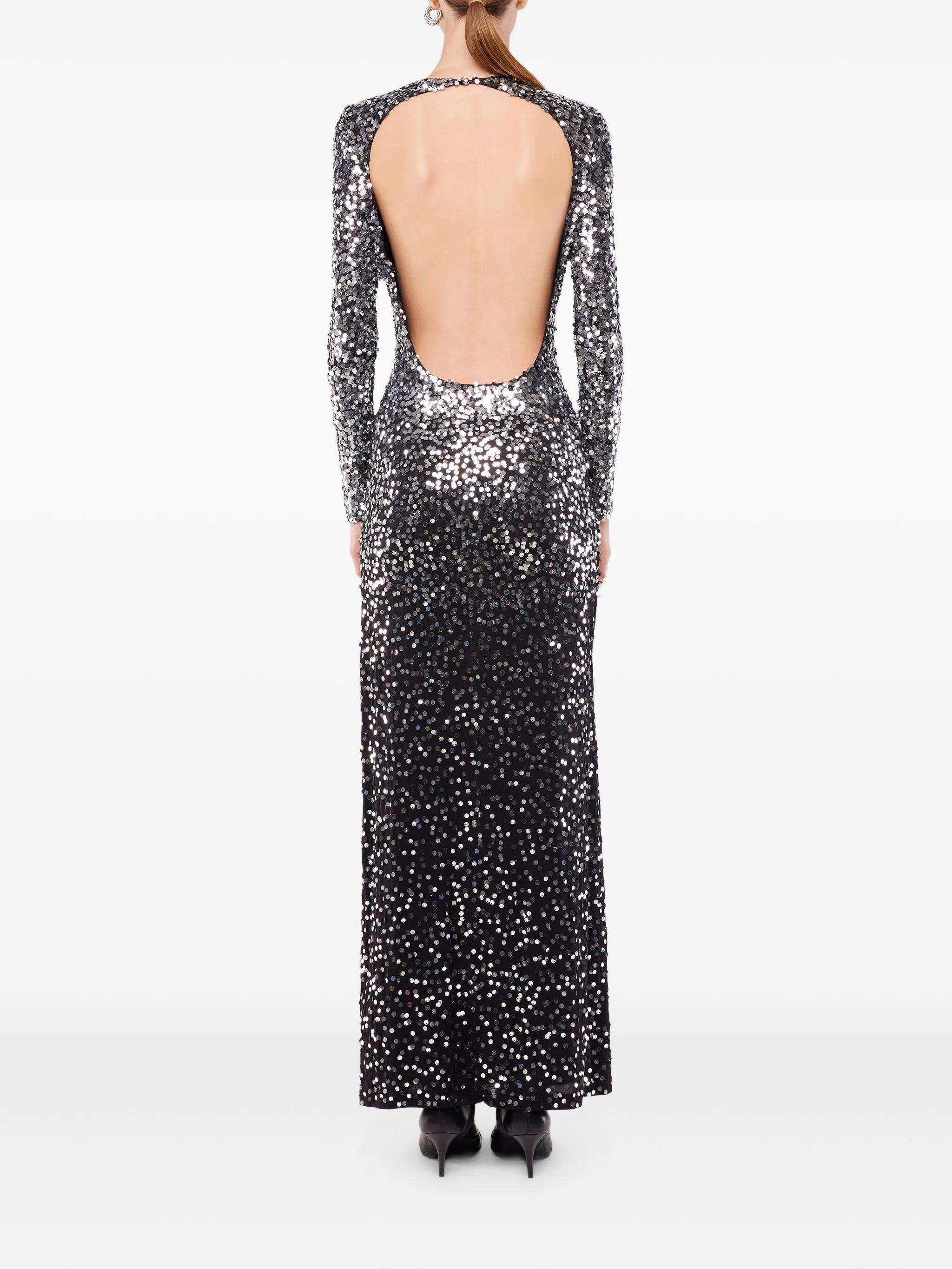 sequin ombre-effect long dress
