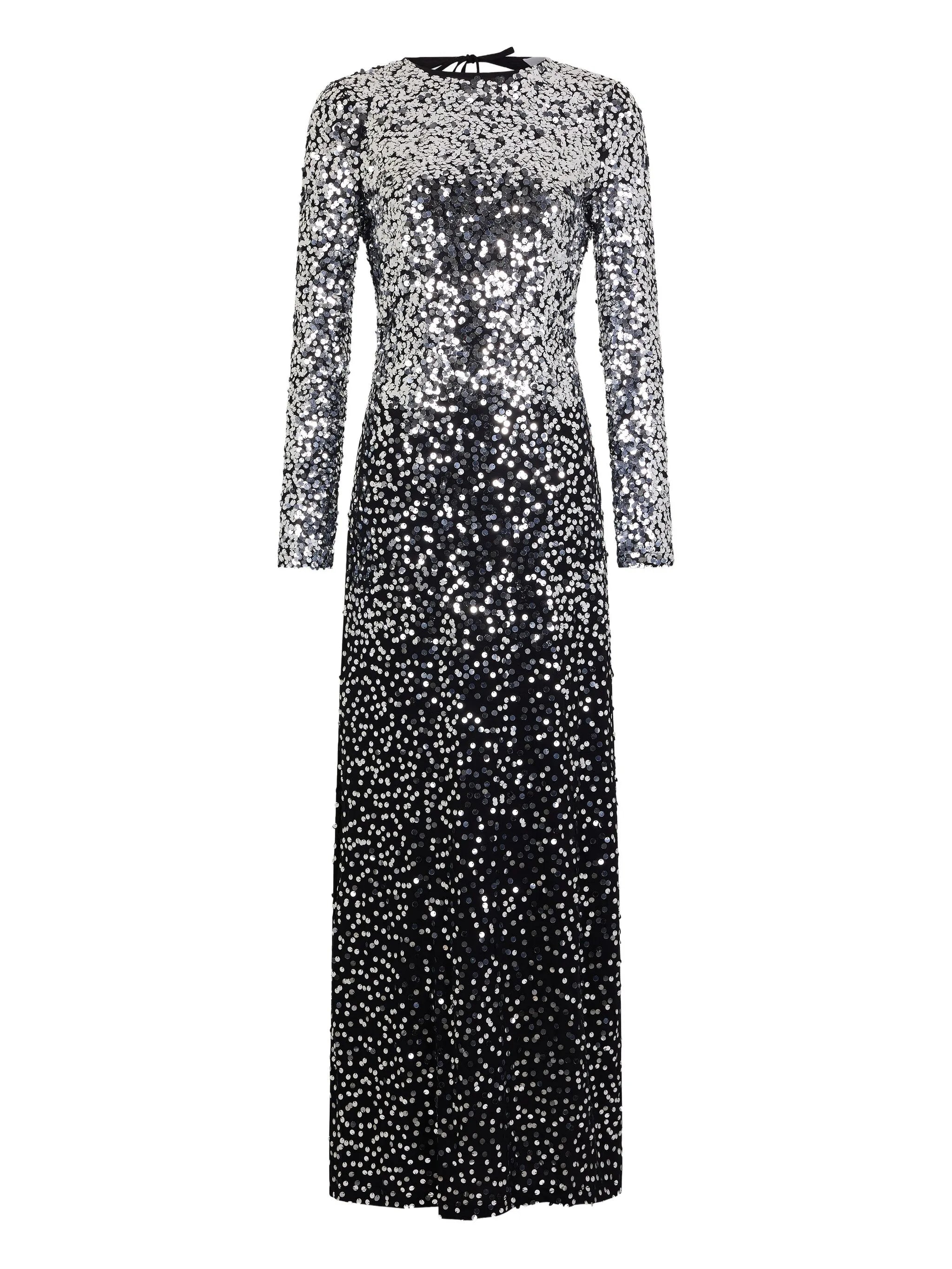 sequin ombre-effect long dress