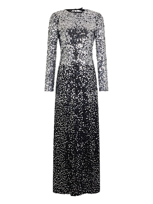 sequin ombre-effect long dress