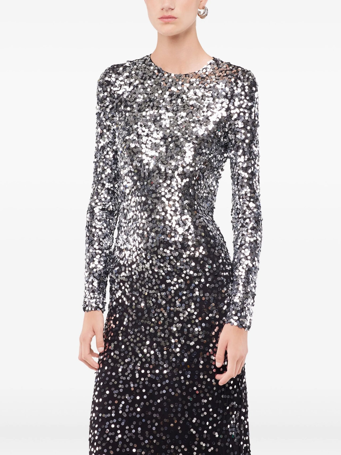 sequin ombre-effect long dress