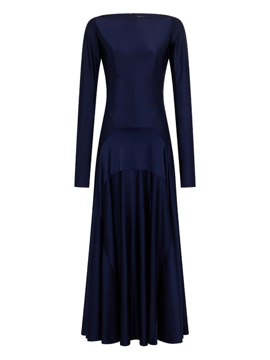 boat-neck midi dress