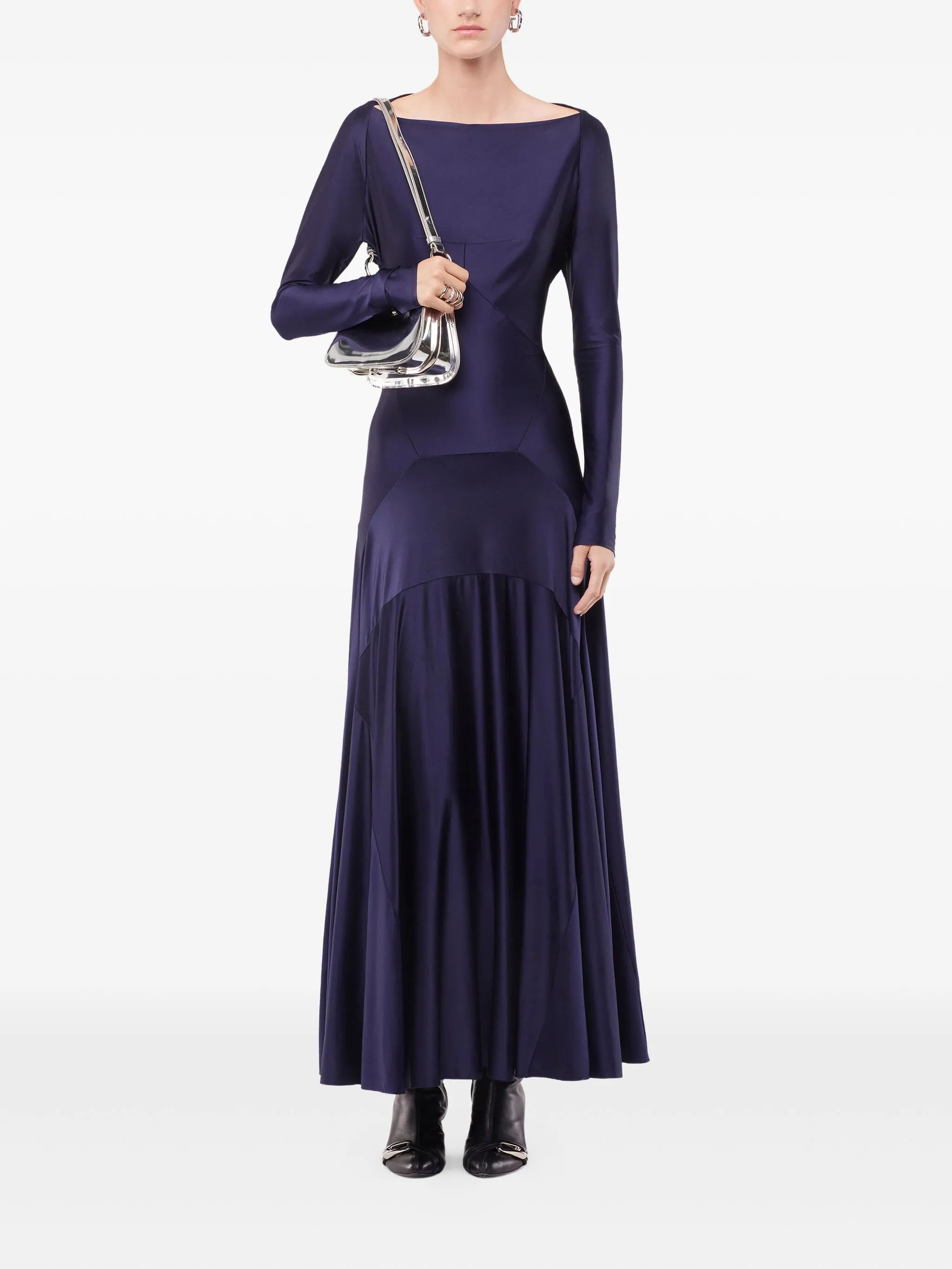 boat-neck midi dress