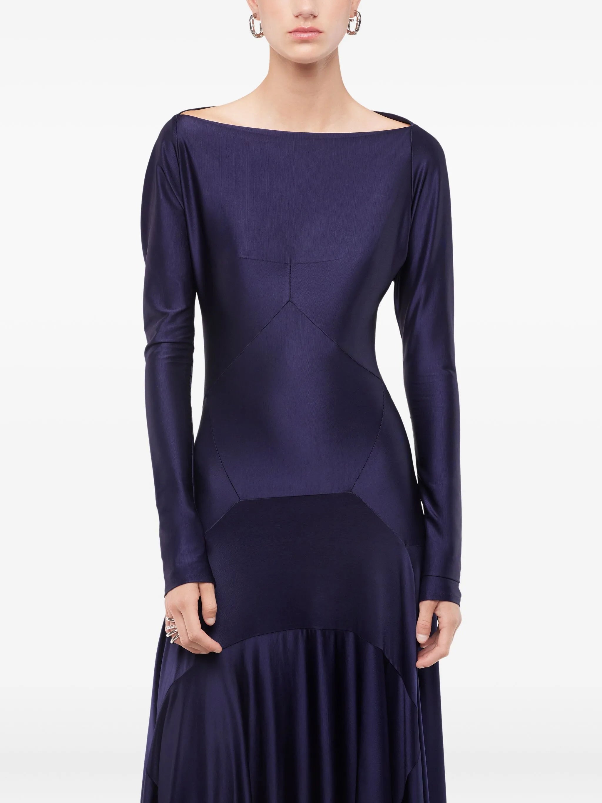 boat-neck midi dress