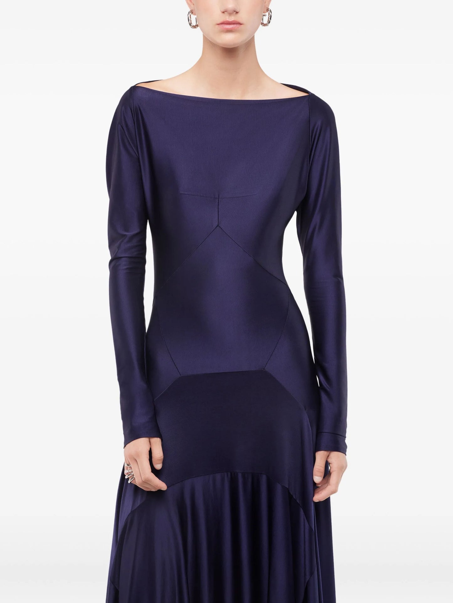 boat-neck midi dress