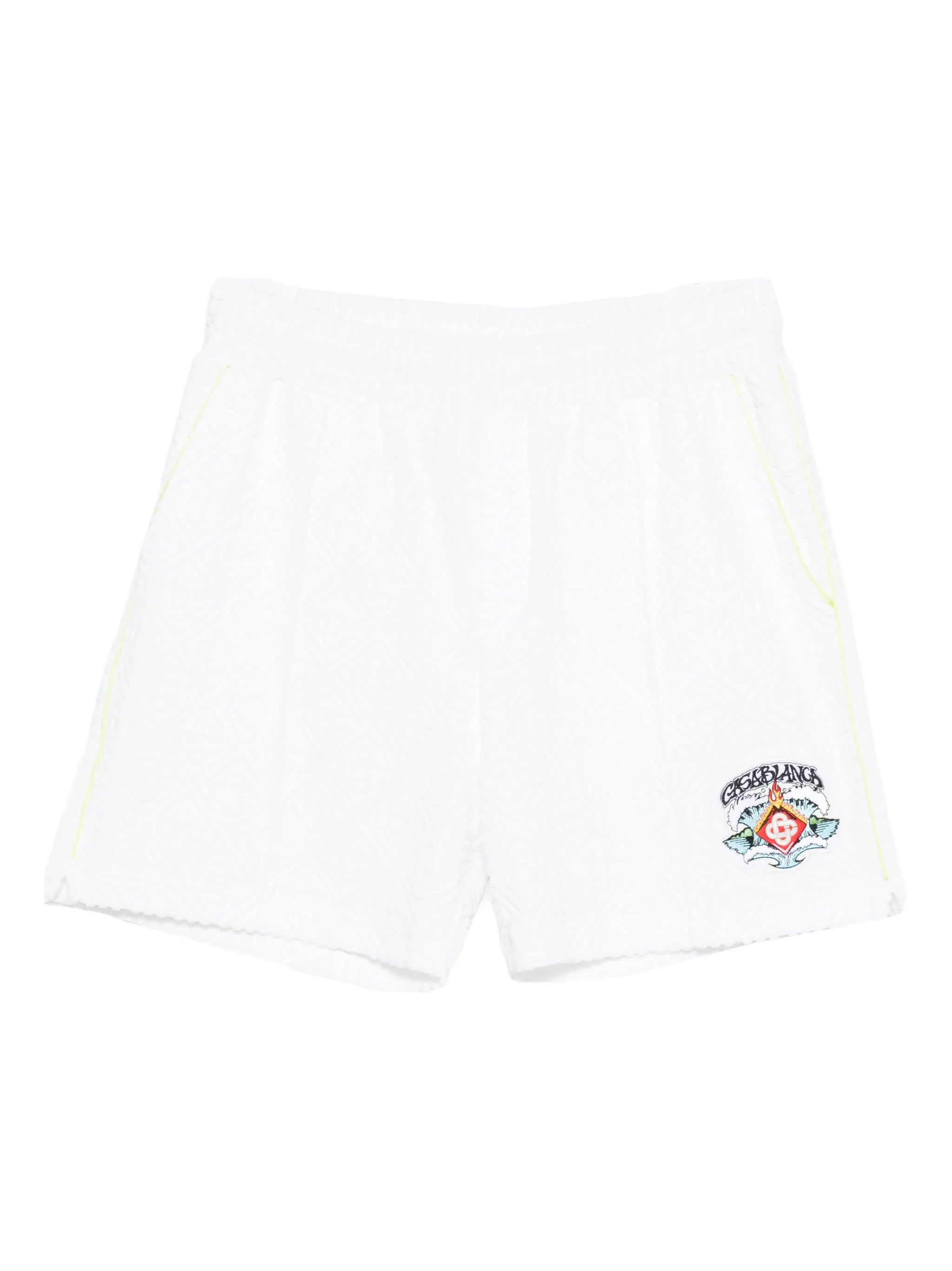 towelling monogram shorts