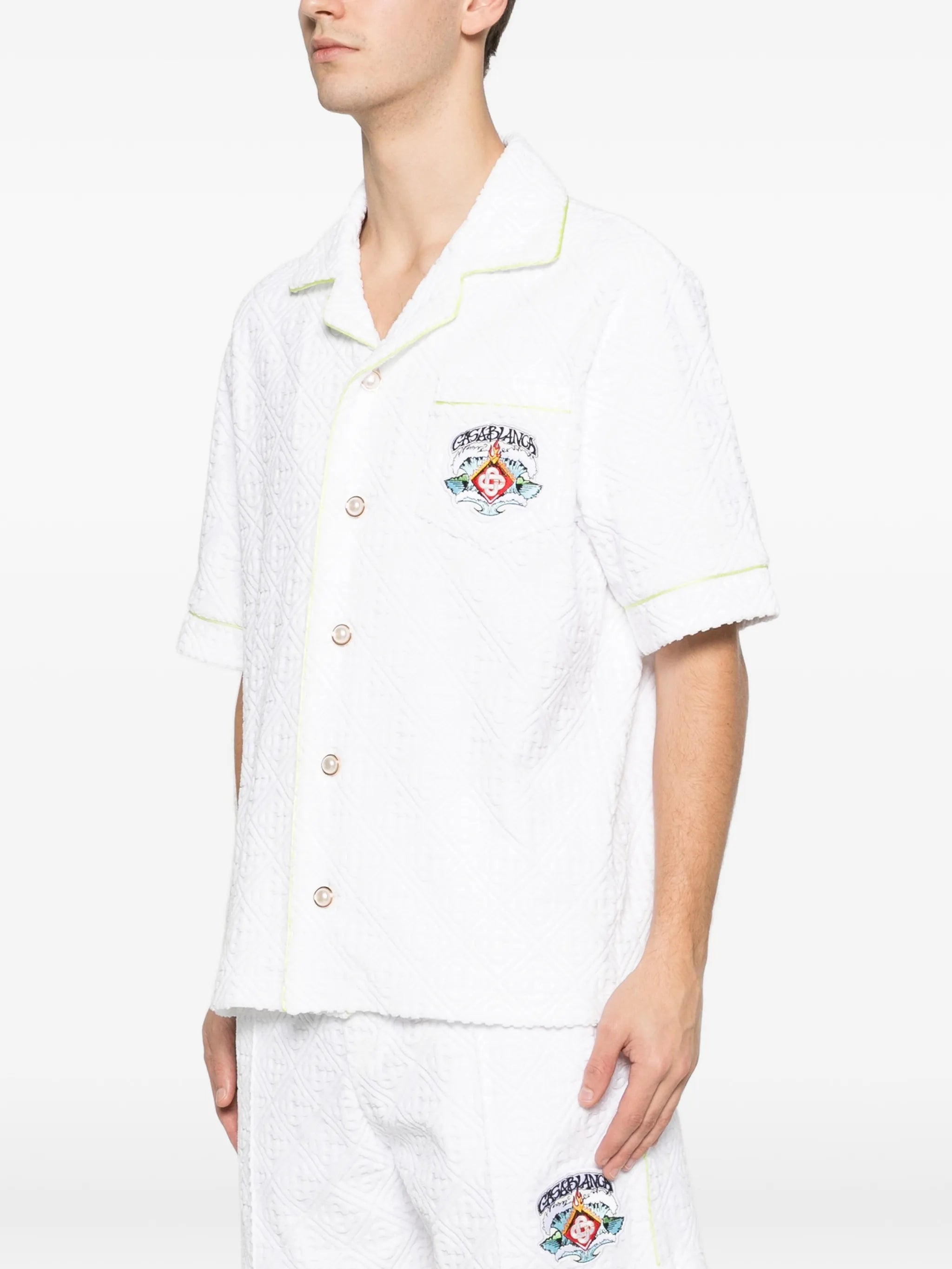 monogram towelling shirt