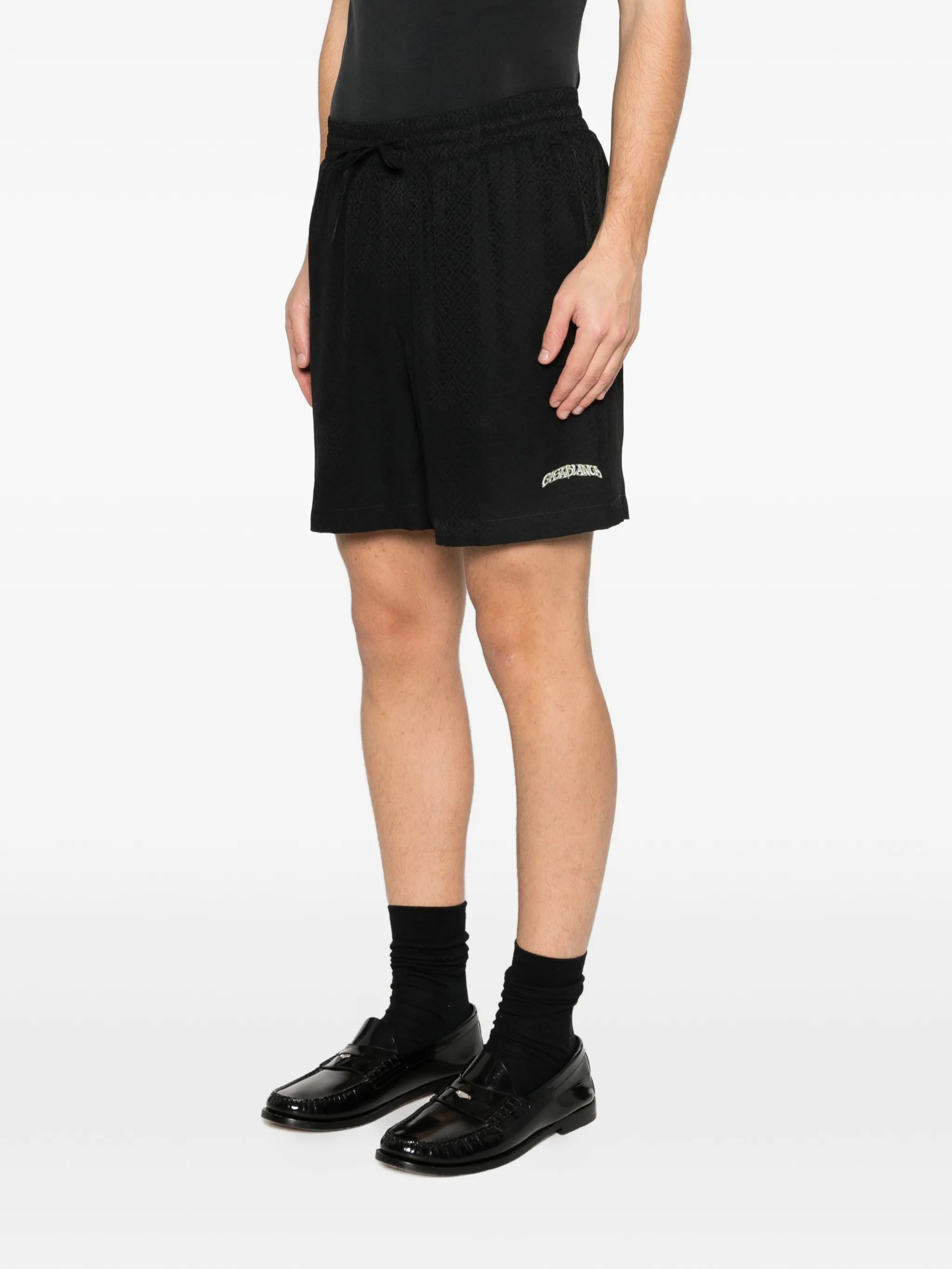 logo-print silk shorts