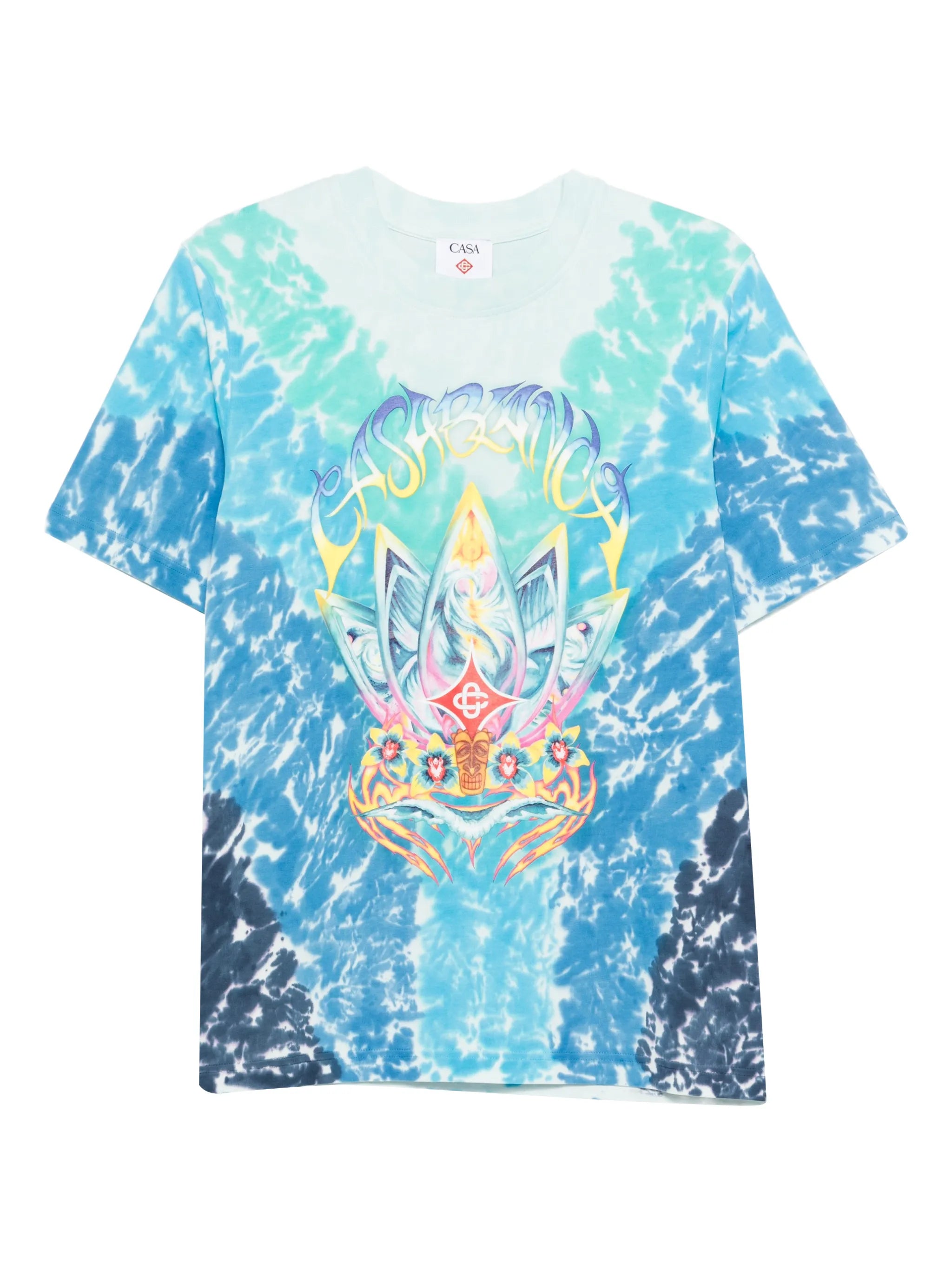 lotus-print T-shirt