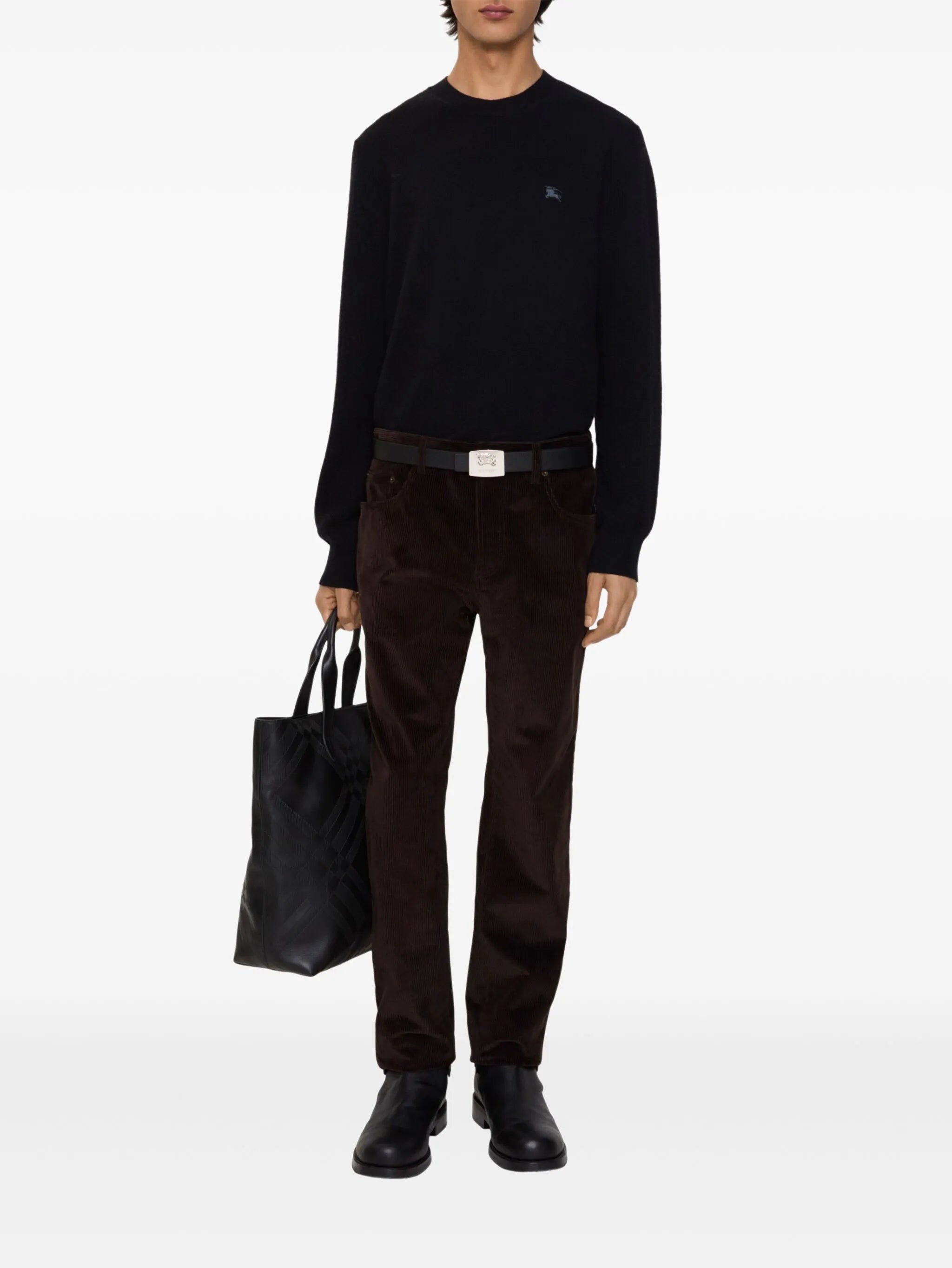 corduroy straight-leg trousers