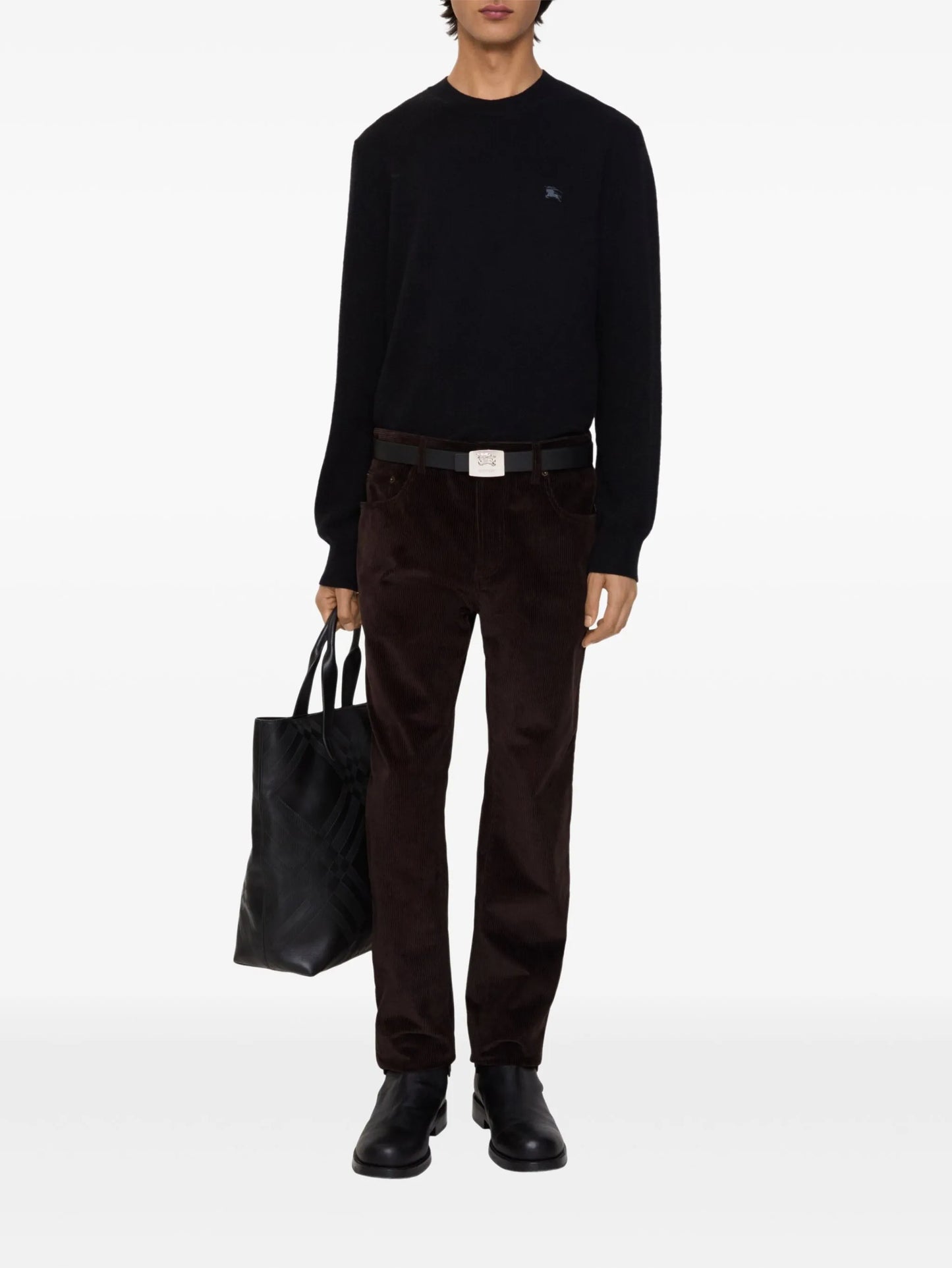 corduroy straight-leg trousers