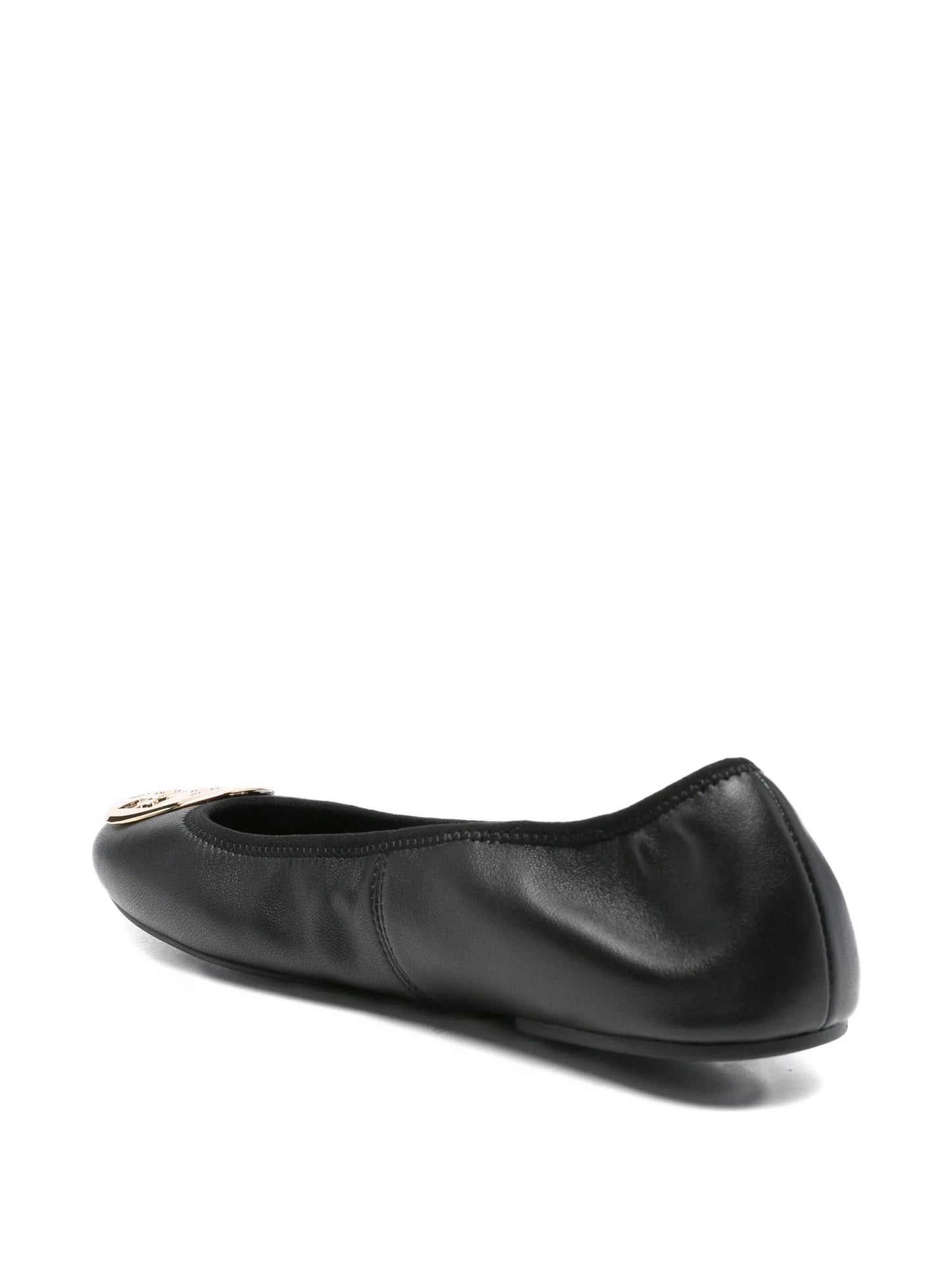 logo-plaque leather ballet flats