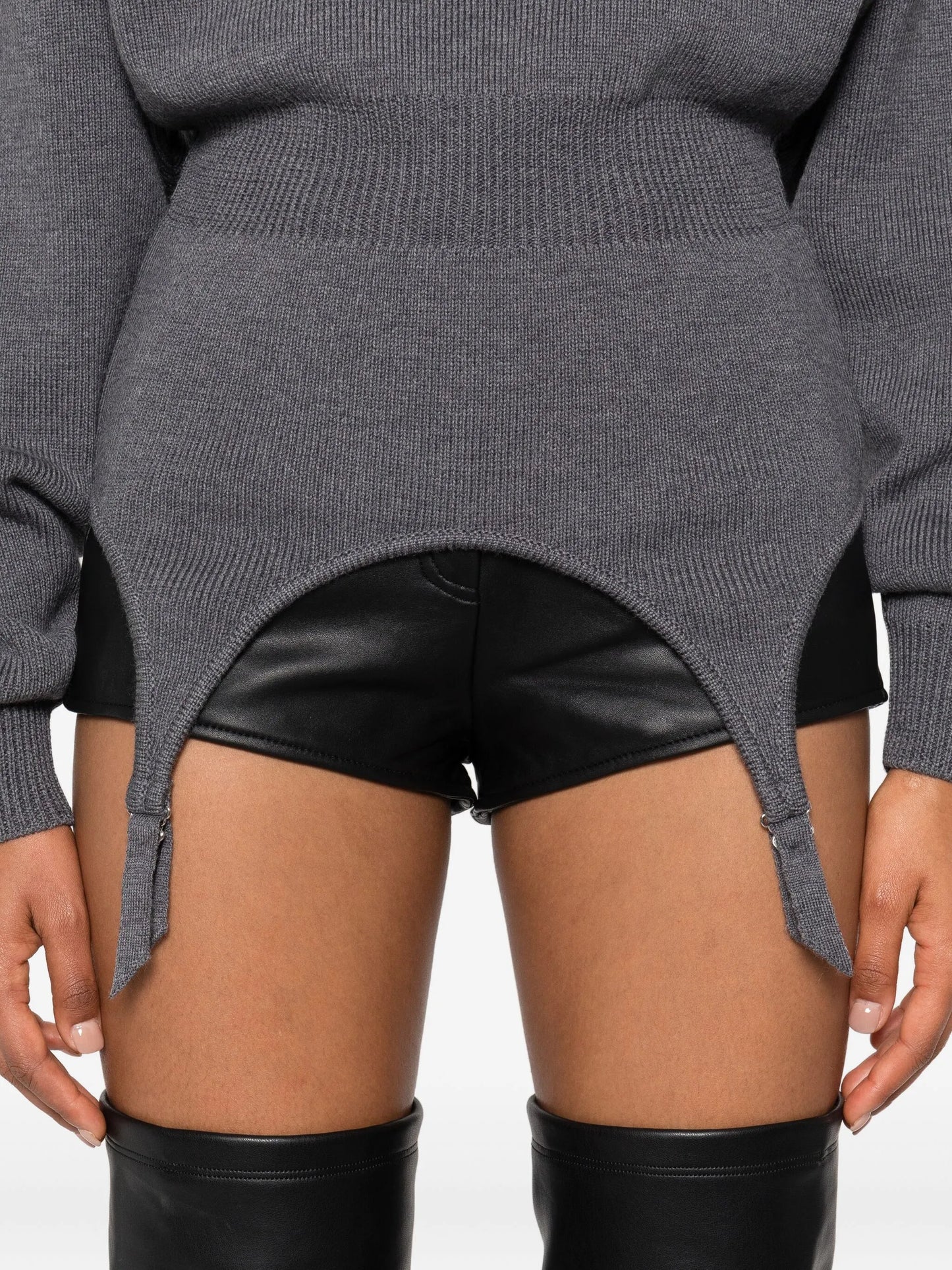 mock-neck long-sleeve pullover