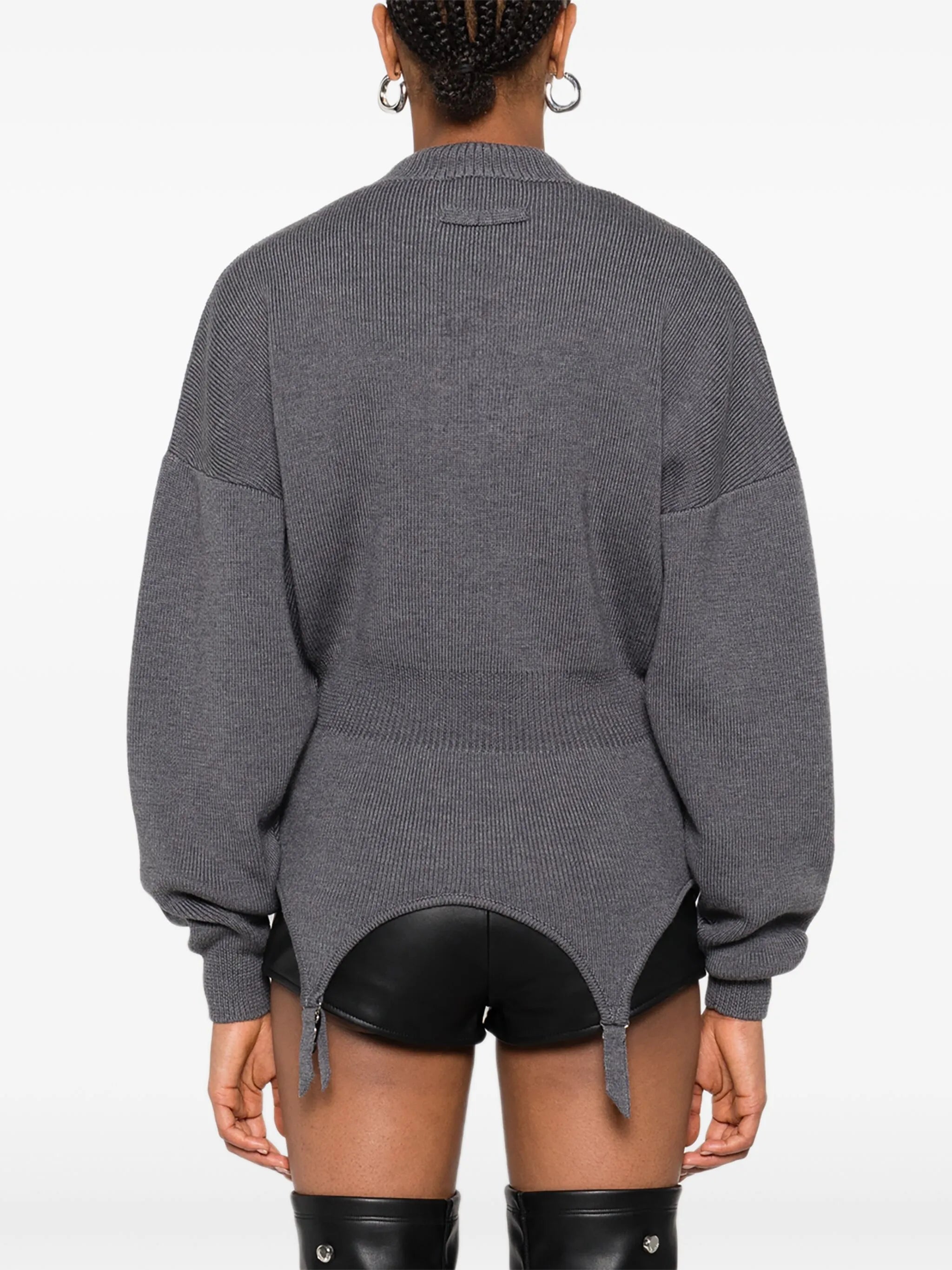 mock-neck long-sleeve pullover