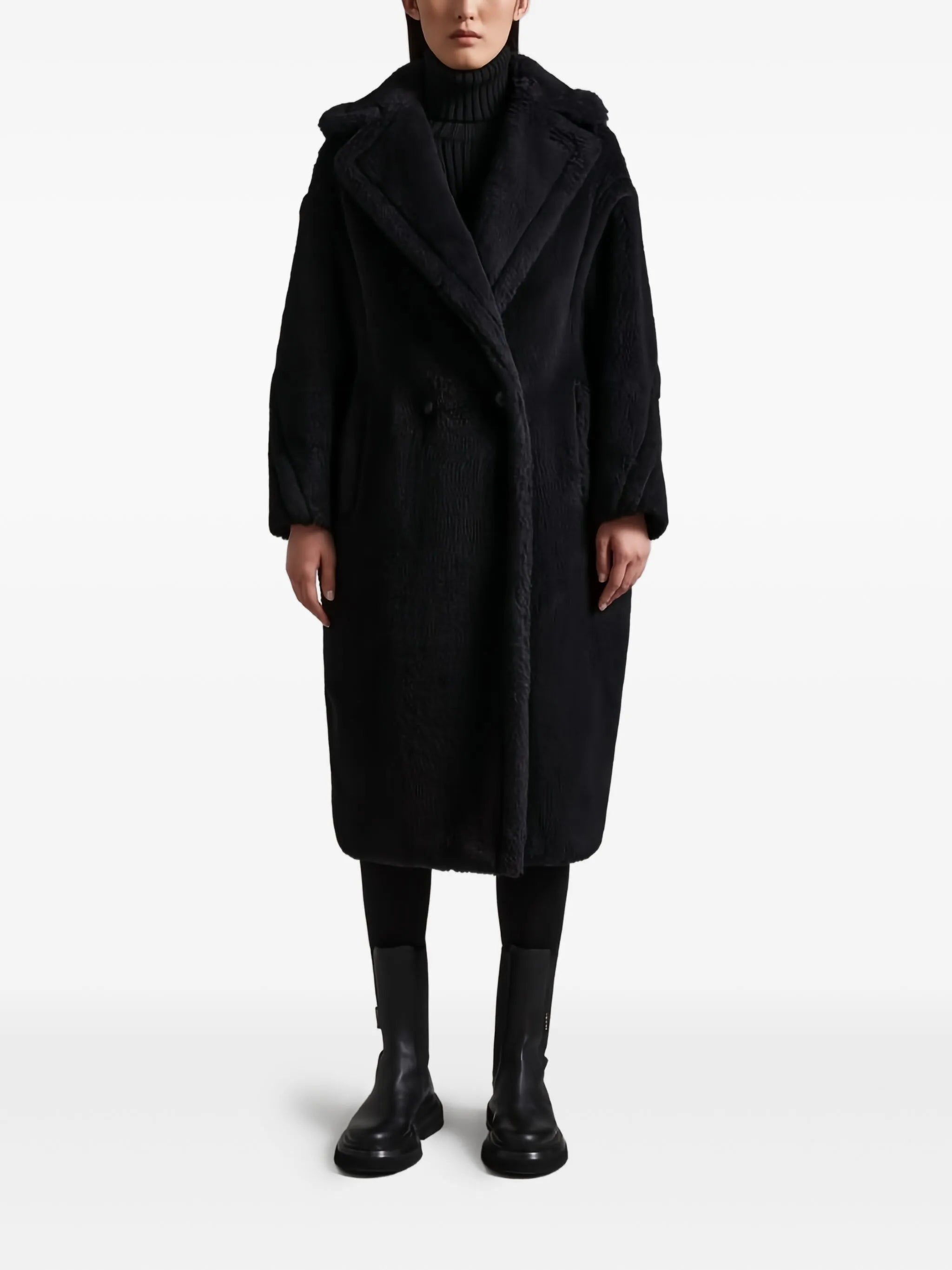 Teddy fleece-collar coat