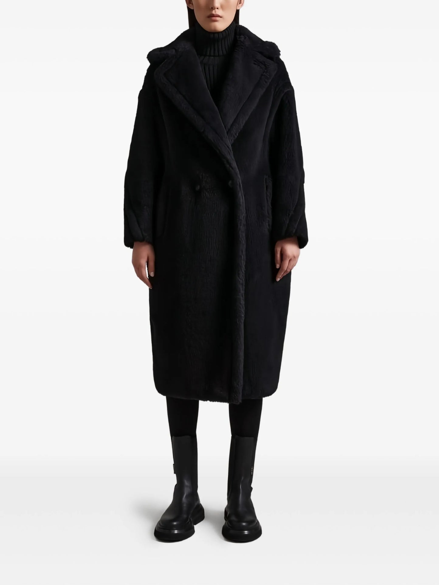 Teddy fleece-collar coat